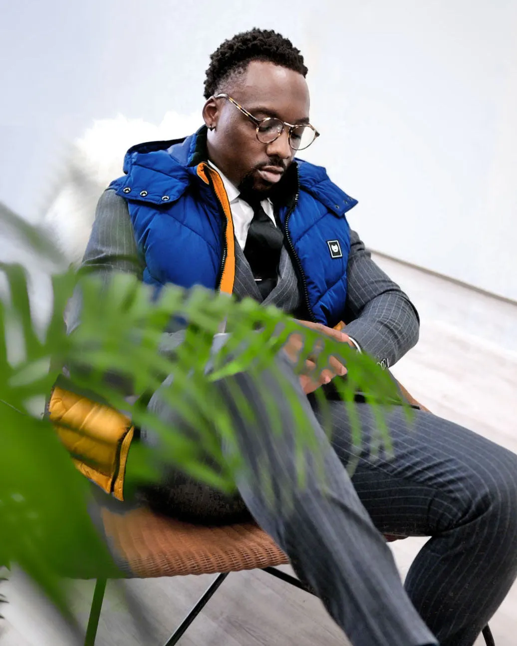 SG Puffer Vest - Mustard + Navy sold by Southern Gents product image thumbnail 2