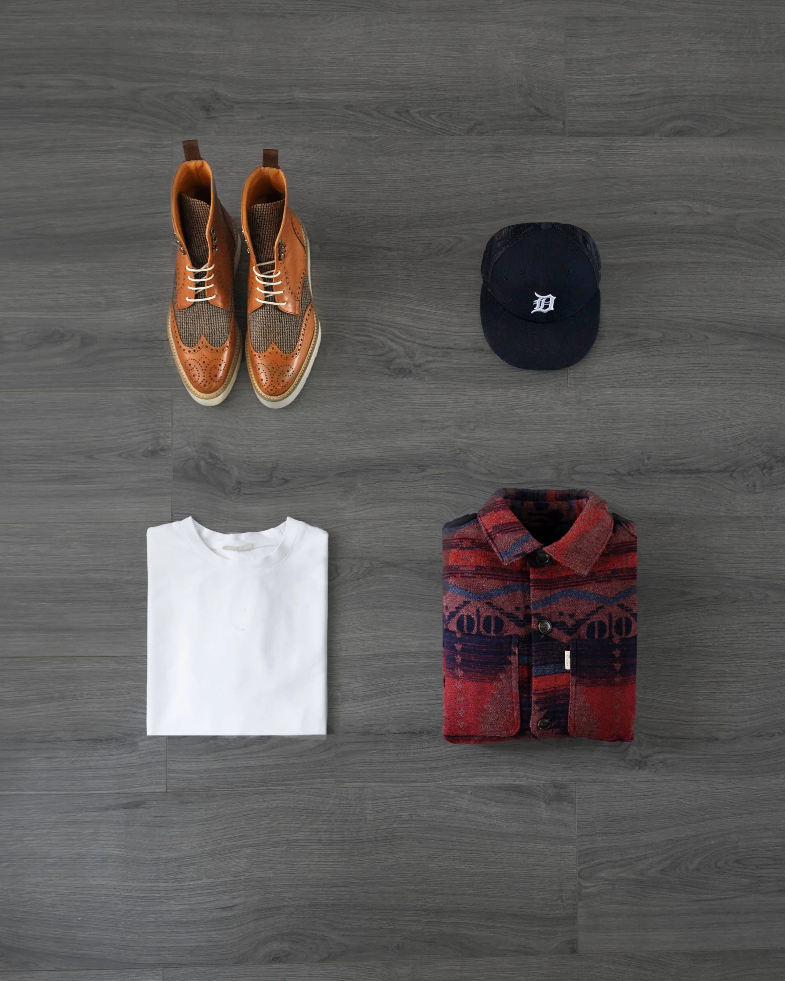 Southern Gents Quilted Aztec Shirt Jacket - Navy + Beet sold by Southern Gents product image thumbnail 3