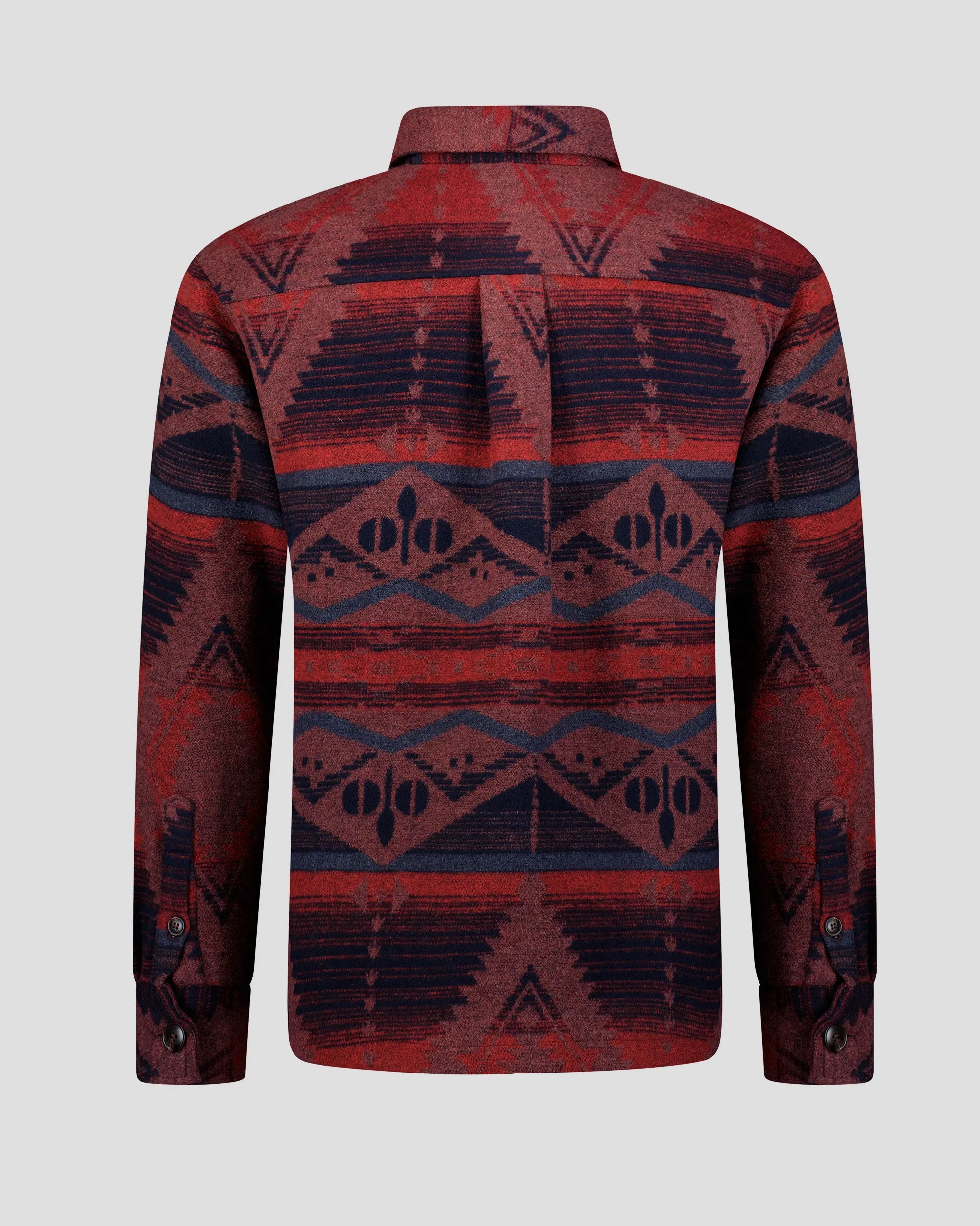 Southern Gents Quilted Aztec Shirt Jacket - Navy + Beet sold by Southern Gents product image thumbnail 5