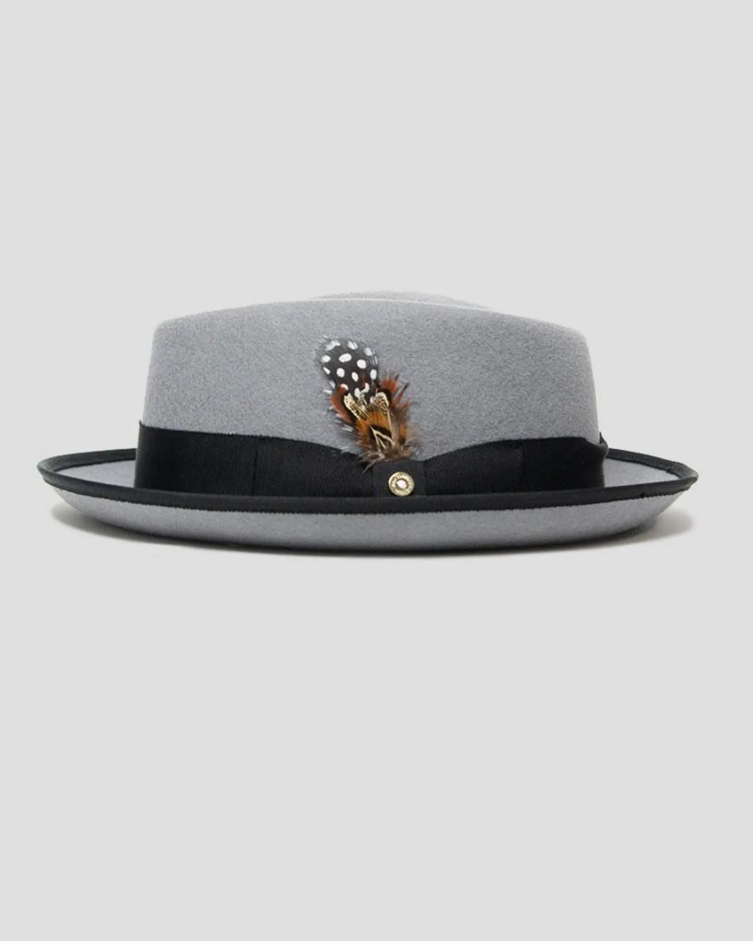 SG Braxton Porkpie Fedora Hat - Grey + Black sold by Southern Gents