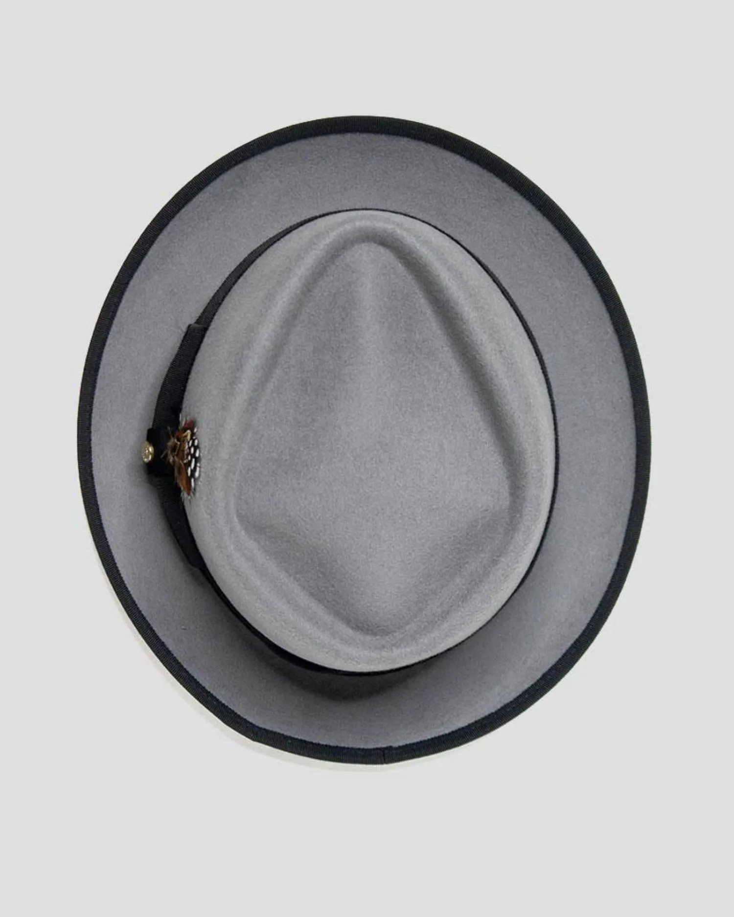 SG Braxton Porkpie Fedora Hat - Grey + Black sold by Southern Gents product image thumbnail 4