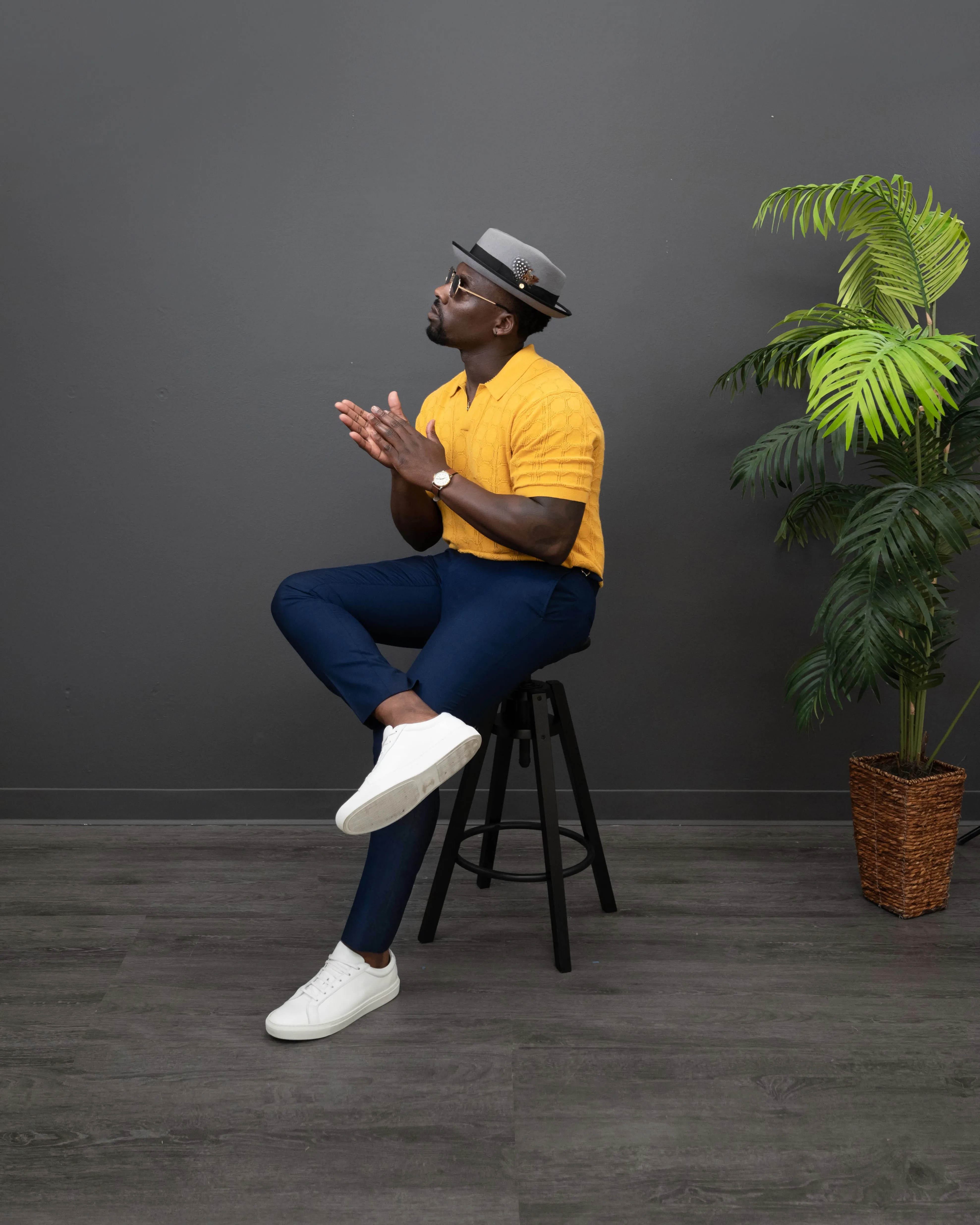 SG Braxton Porkpie Fedora Hat - Grey + Black sold by Southern Gents product image thumbnail 3