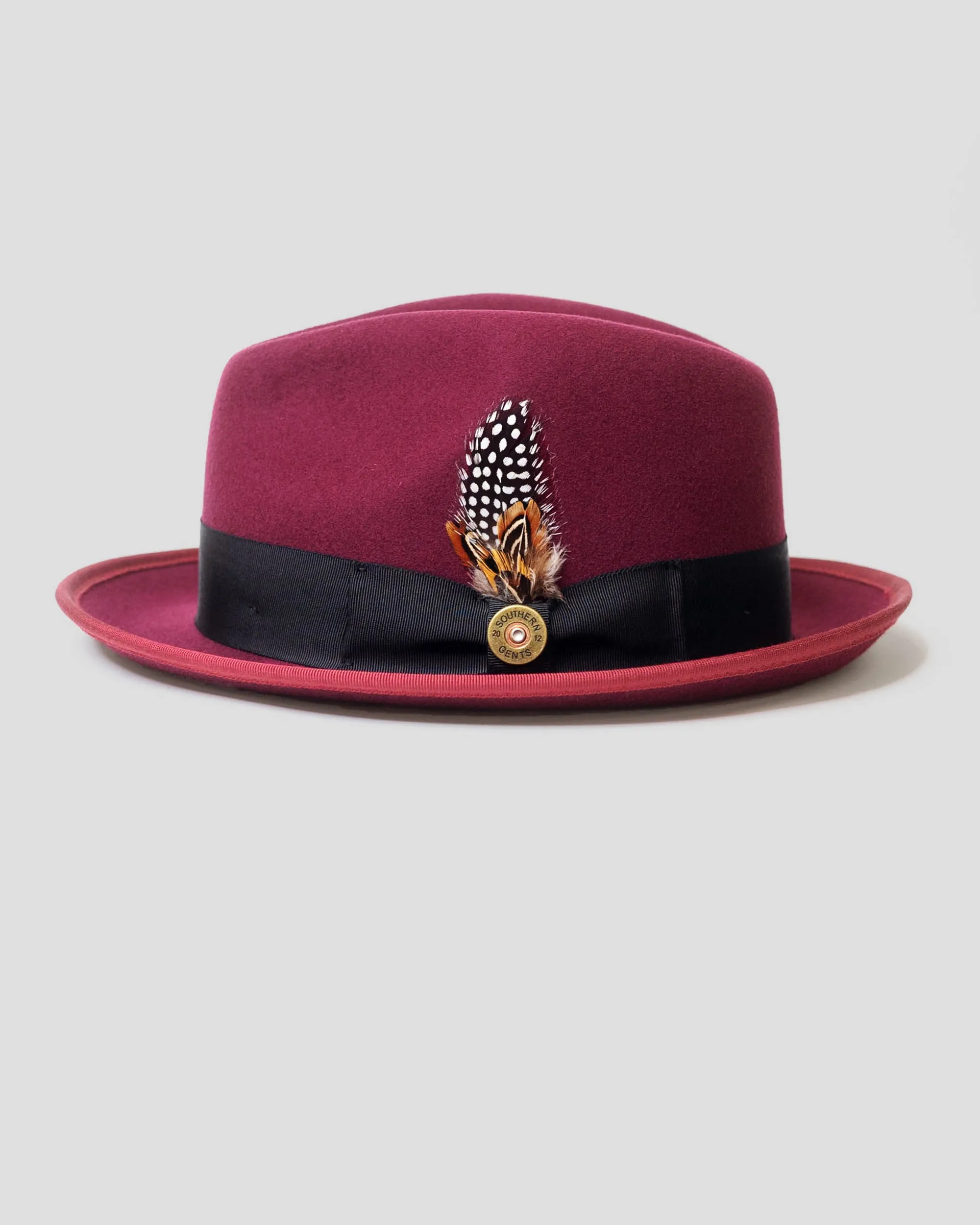 SG Trilby Fedora Hat – Burgundy V2 sold by Southern Gents