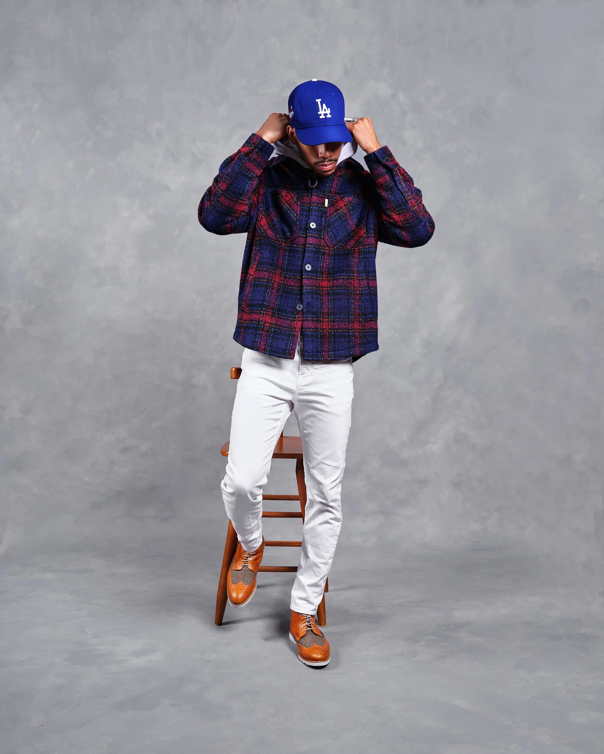 SG Quilted Shirt Jacket - Strawberry Plaid sold by Southern Gents product image thumbnail 3