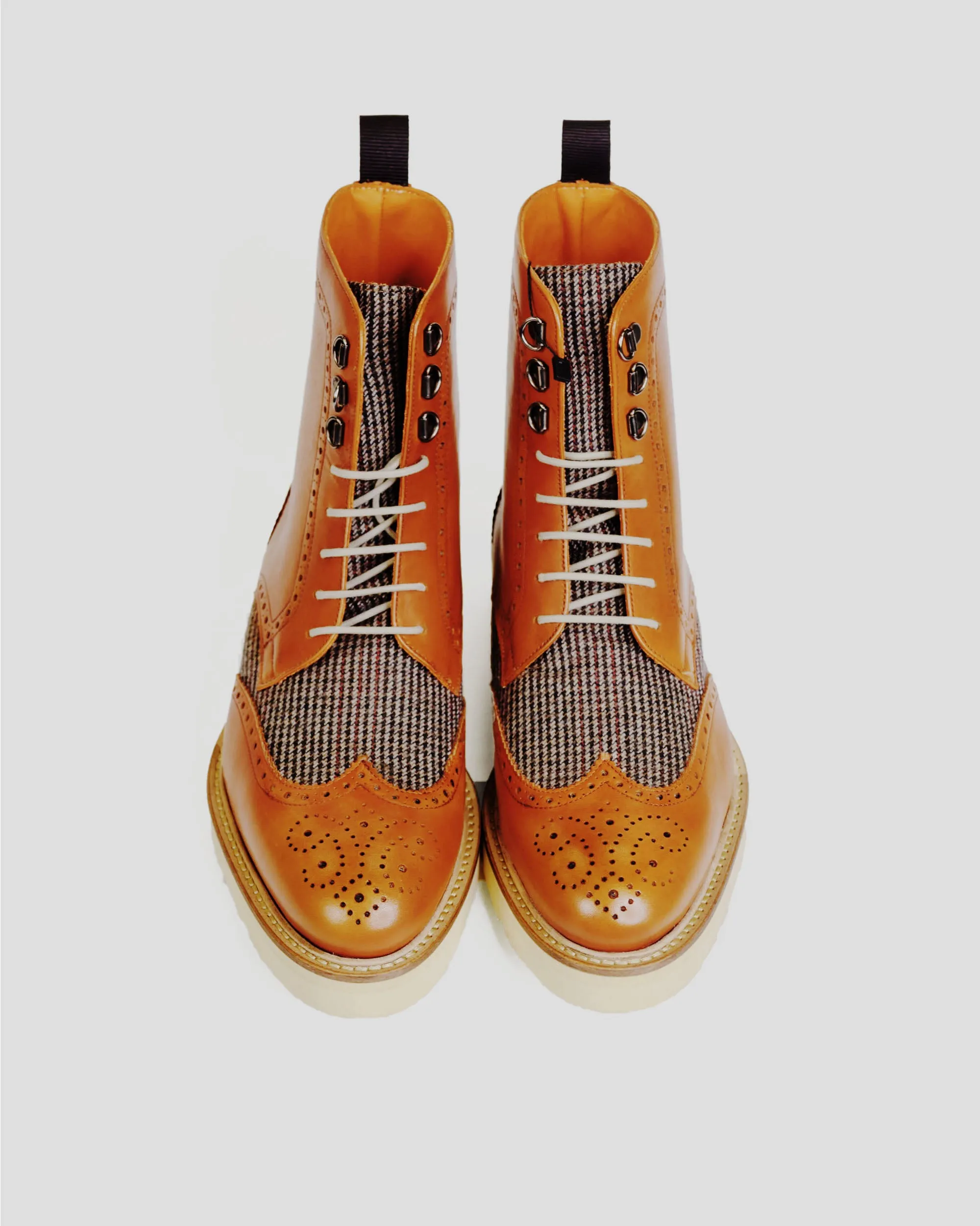 Southern Gents Rogue Sport Wingtip Boots V2 – Cognac + Tweed sold by Southern Gents product image thumbnail 5