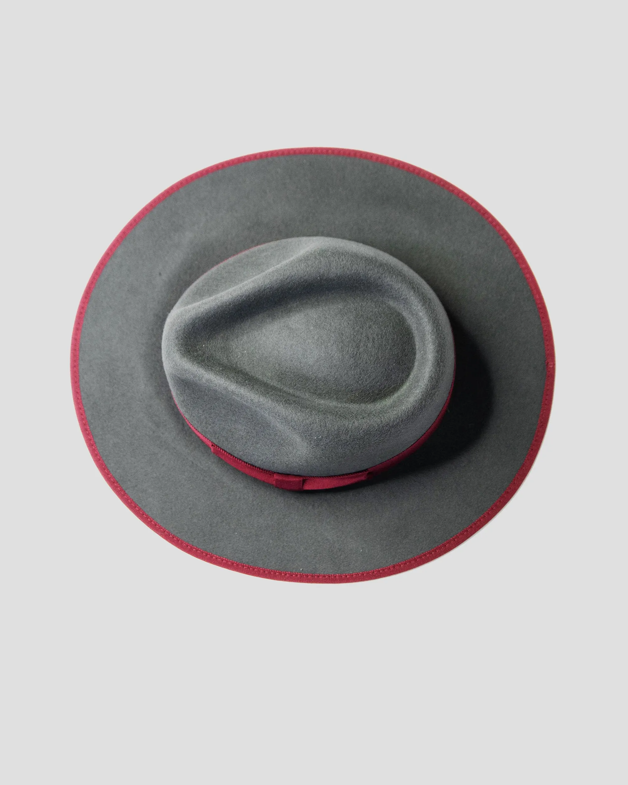 Southern Gents Ferguson Fedora Hat - Slate + Burgundy sold by Southern Gents product image thumbnail 5