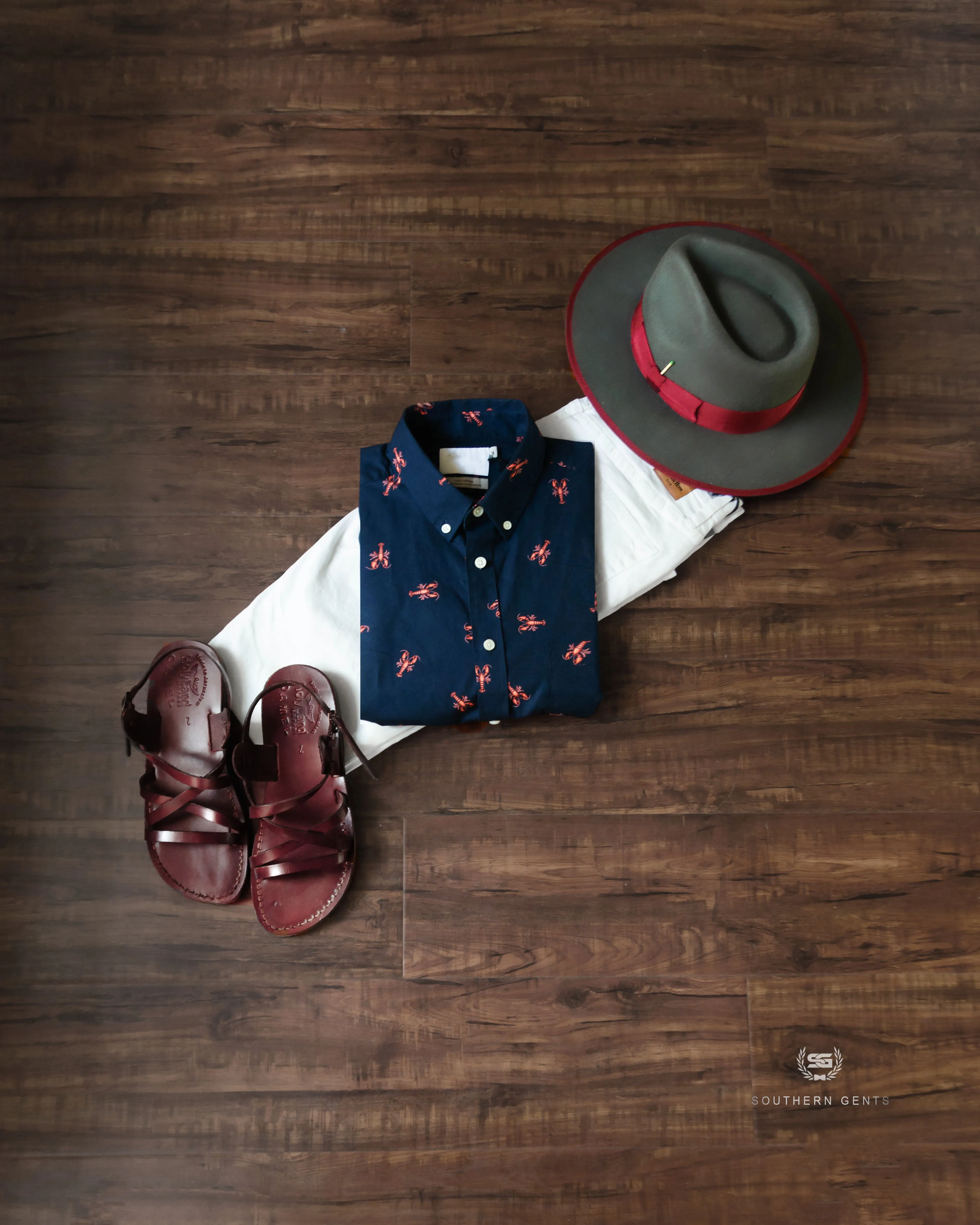 Southern Gents Ferguson Fedora Hat - Slate + Burgundy sold by Southern Gents product image thumbnail 2
