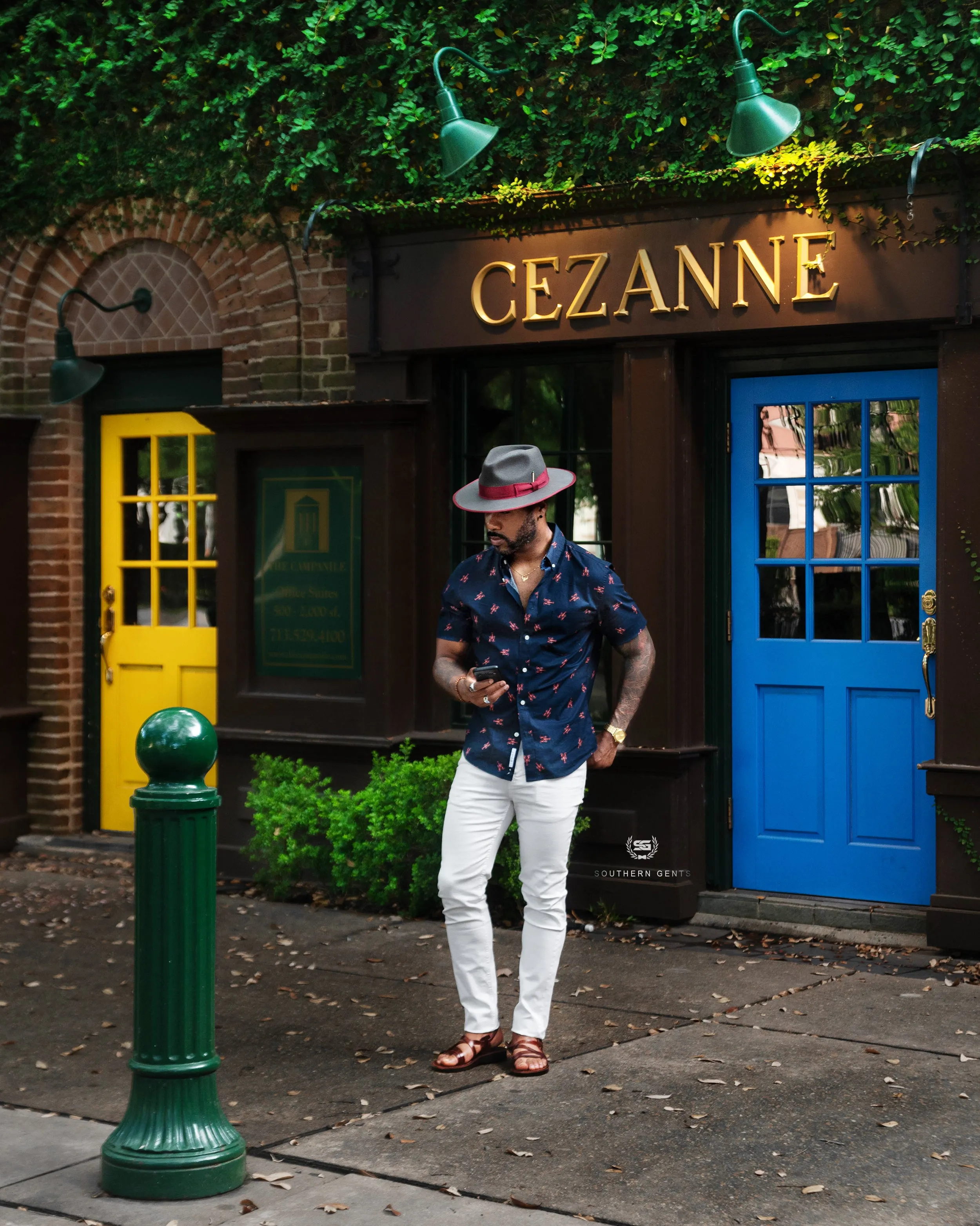 Southern Gents Ferguson Fedora Hat - Slate + Burgundy sold by Southern Gents product image thumbnail 3