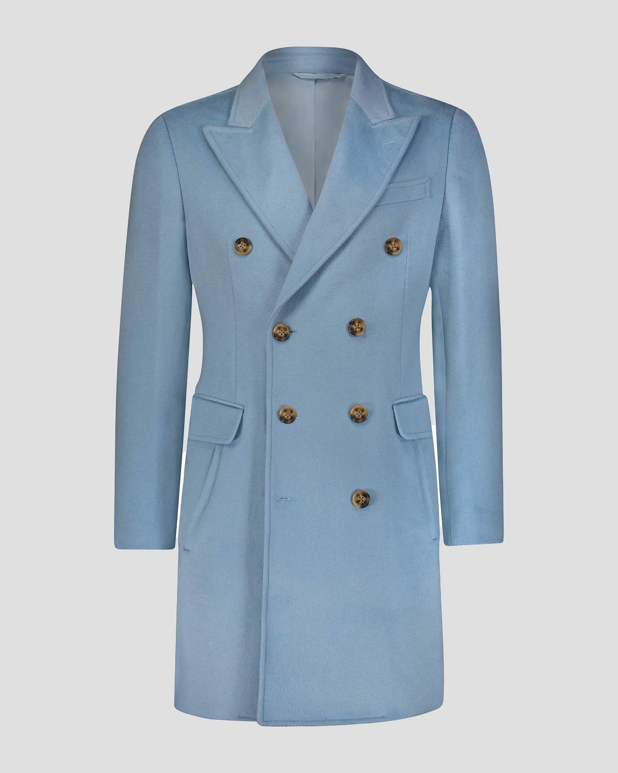 SG Men's Anniversary V Double Breasted Topcoat – Pastel Blue sold by Southern Gents