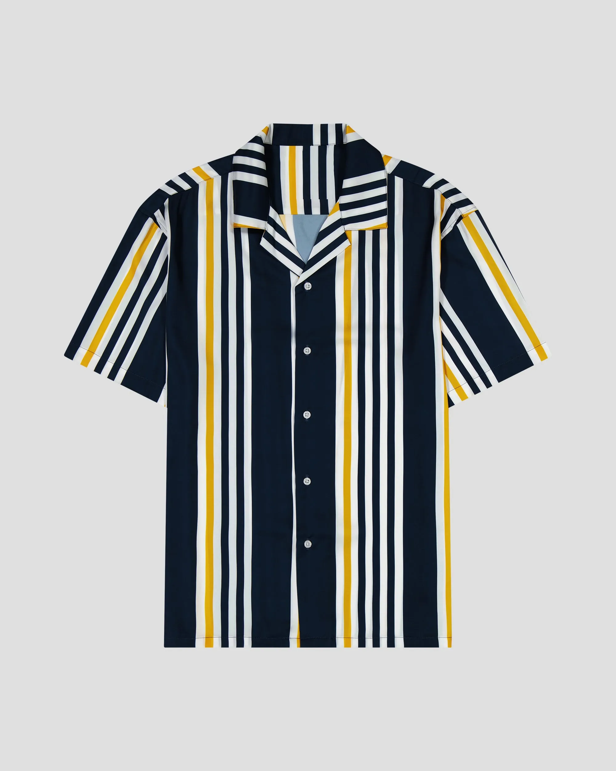 SG Camp Collar Shirt - Navy + Gold Stripe sold by Southern Gents