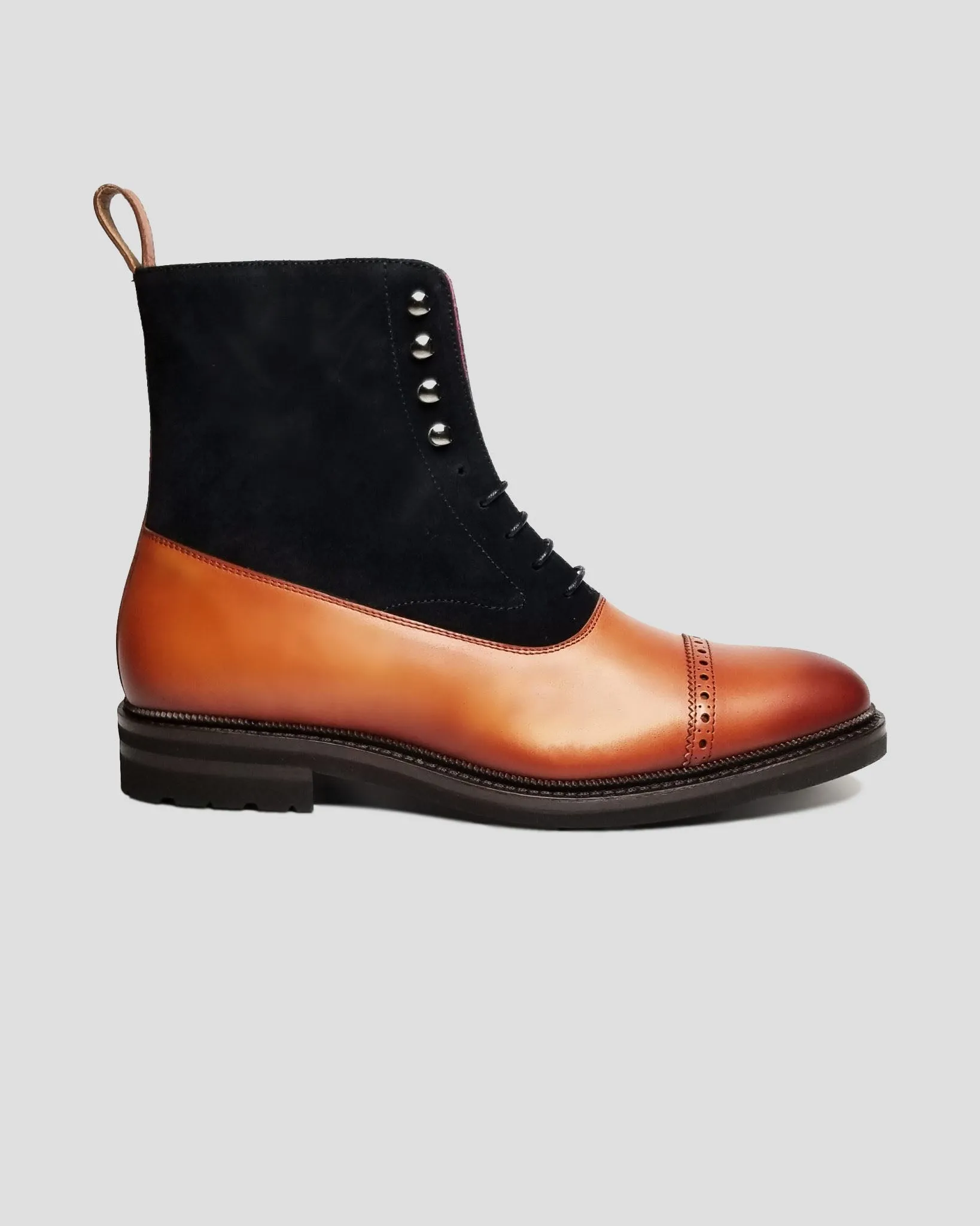 SG Logan High Top Boots V1 - Cognac + Black sold by Southern Gents