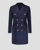 SG Men's Anniversary V Double Breasted Topcoat – Navy + Gold sold by Southern Gents