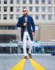 SG Men's Anniversary V Double Breasted Topcoat – Navy + Gold sold by Southern Gents