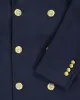 SG Men's Anniversary V Double Breasted Topcoat – Navy + Gold sold by Southern Gents