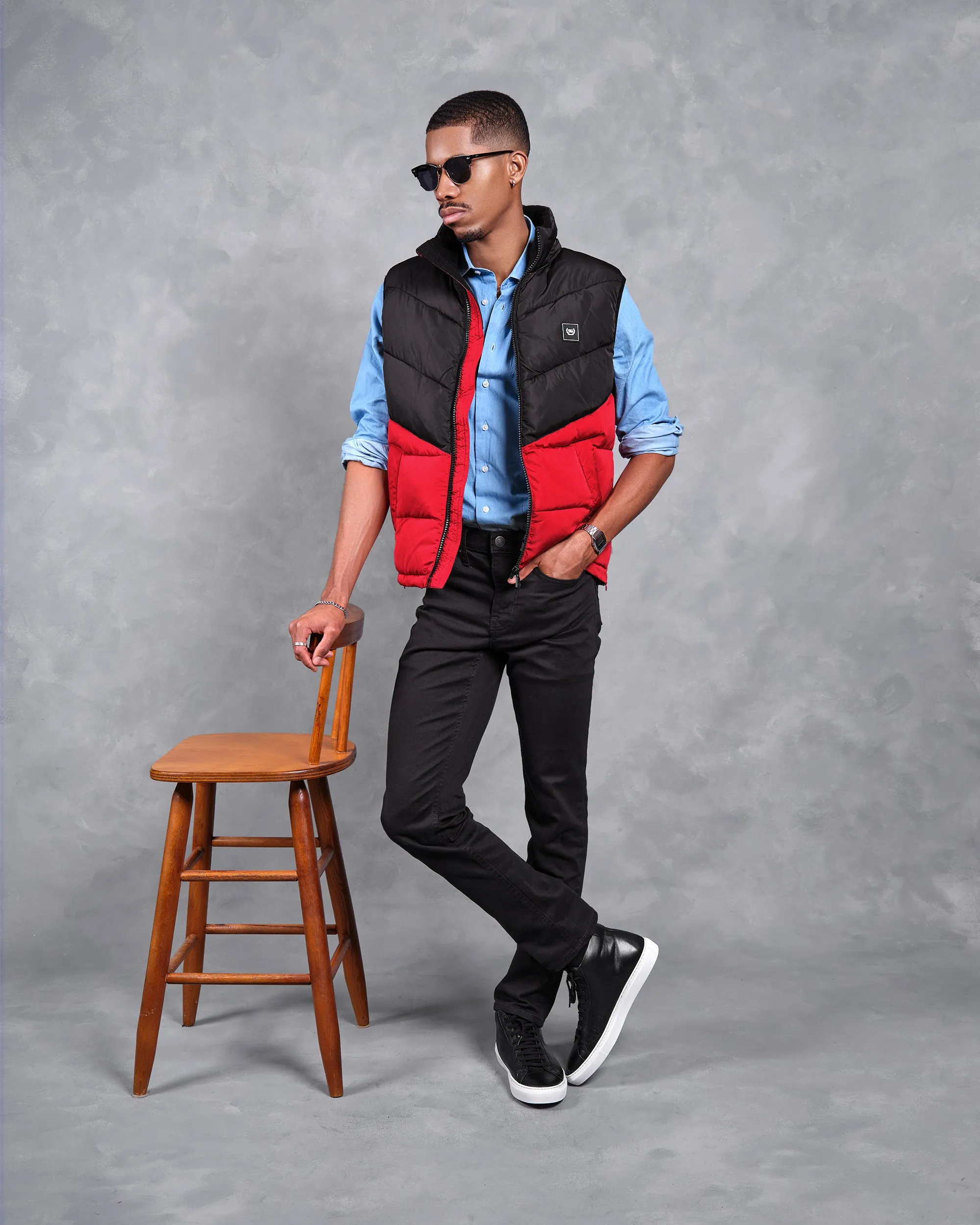 Southern Gents Puffer Vest - Black + Red sold by Southern Gents product image thumbnail 2