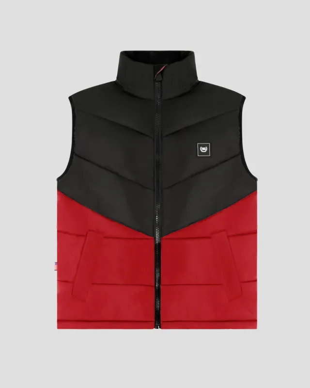 SG Puffer Vest - Black + Red sold by Southern Gents
