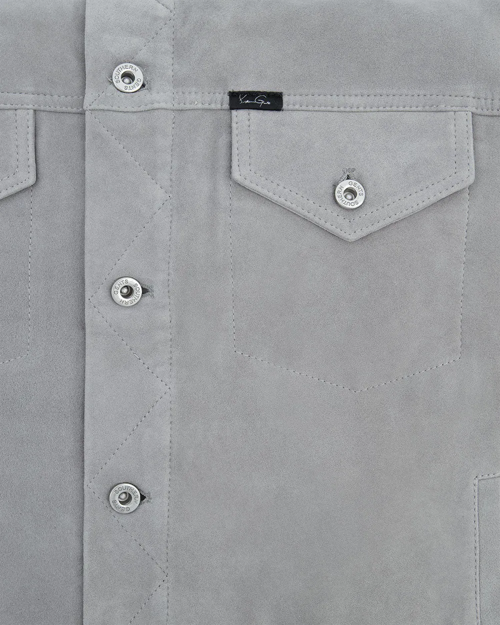 Southern Gents Genuine Suede Trucker Jacket - Grey sold by Southern Gents product image thumbnail 2
