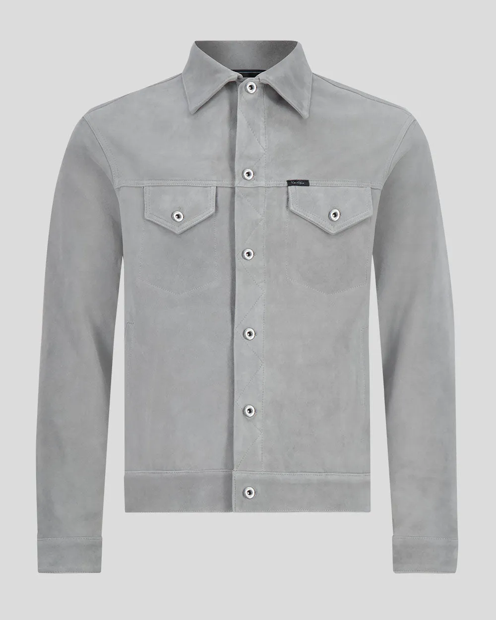 Southern Gents Genuine Suede Trucker Jacket - Grey sold by Southern Gents