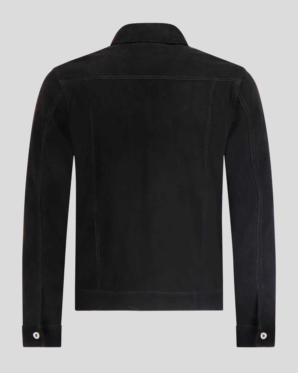 Southern Gents Genuine Suede Trucker Jacket - Black sold by Southern Gents product image thumbnail 3