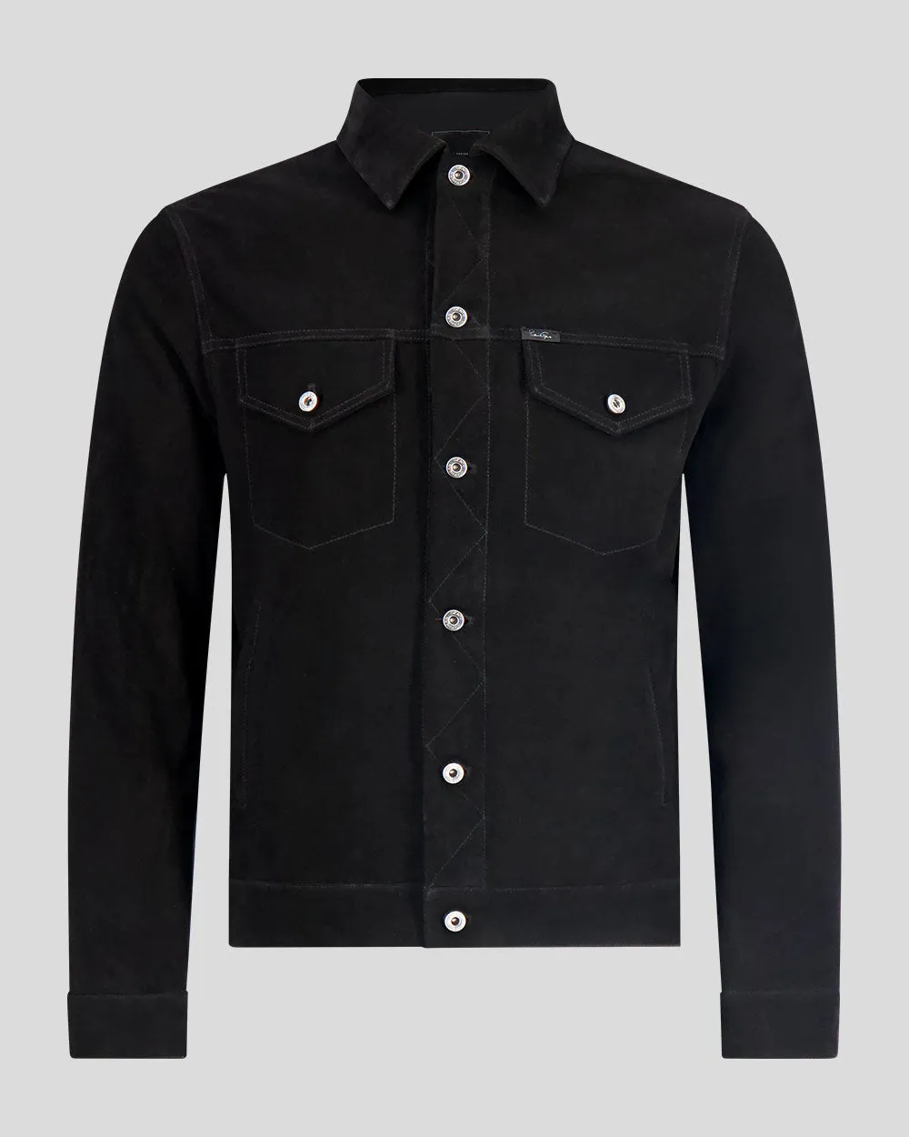 Southern Gents Genuine Suede Trucker Jacket - Black sold by Southern Gents