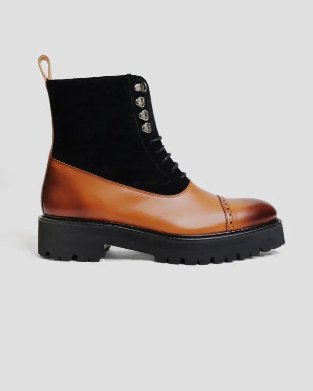 SG Logan High Top Boots  - Cognac + Black (Chunky) sold by Southern Gents