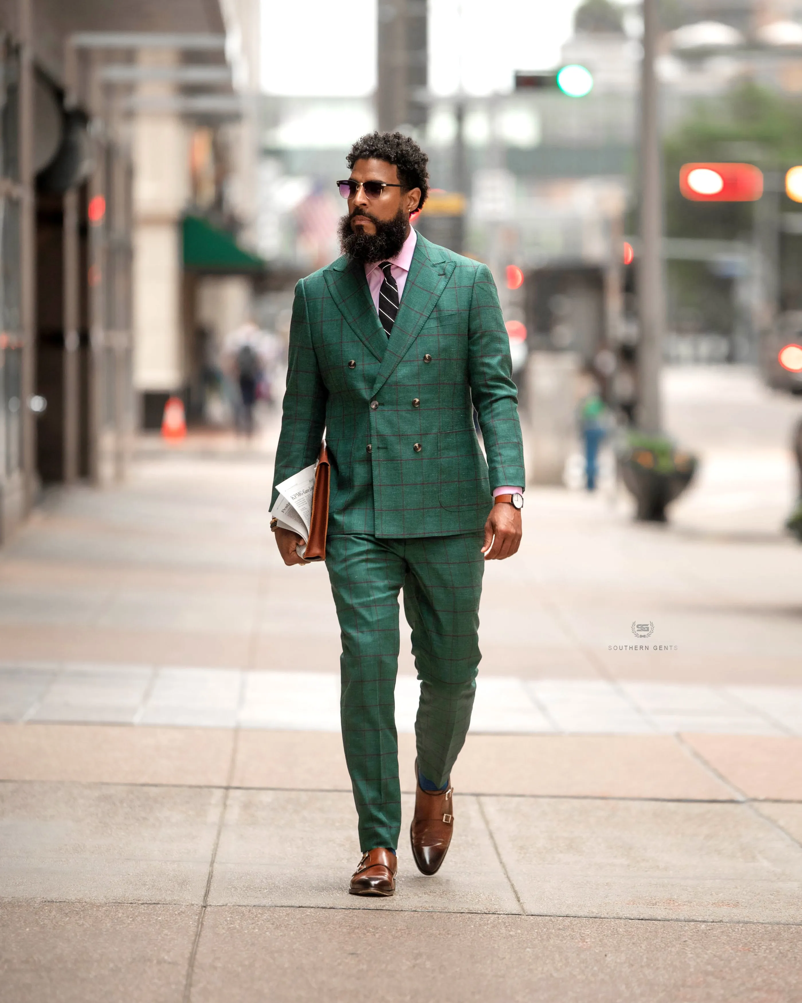 Southern Gents Double Breasted Blazer – Green Window Pane sold by Southern Gents product image thumbnail 3