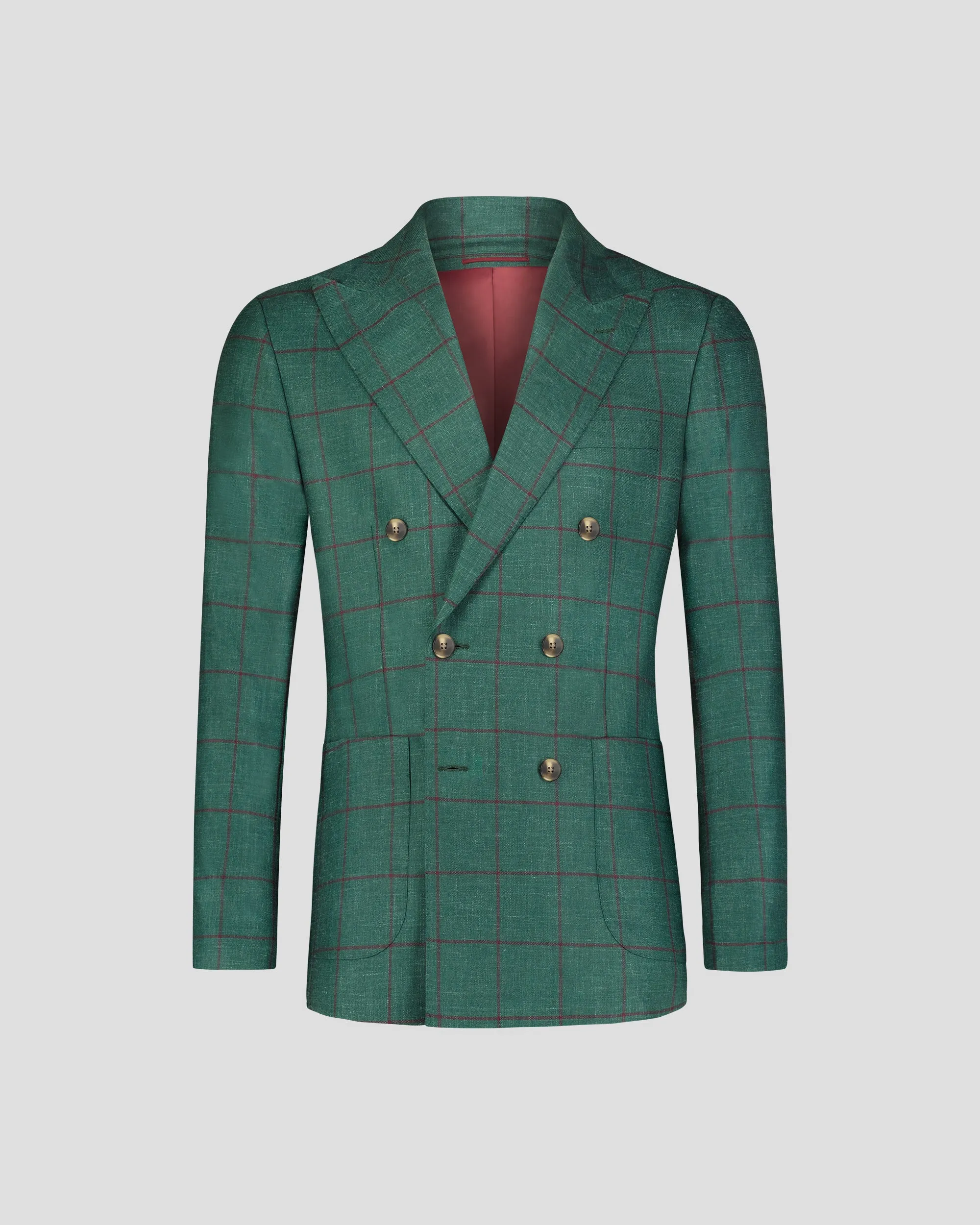 Southern Gents Double Breasted Blazer – Green Window Pane sold by Southern Gents