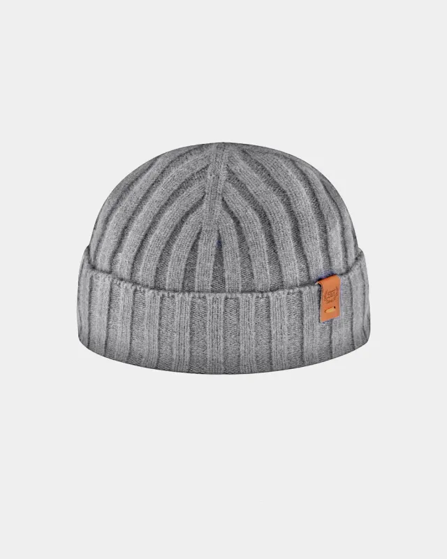 SG Cashmere + Merino Fisherman Beanie - Grey sold by Southern Gents