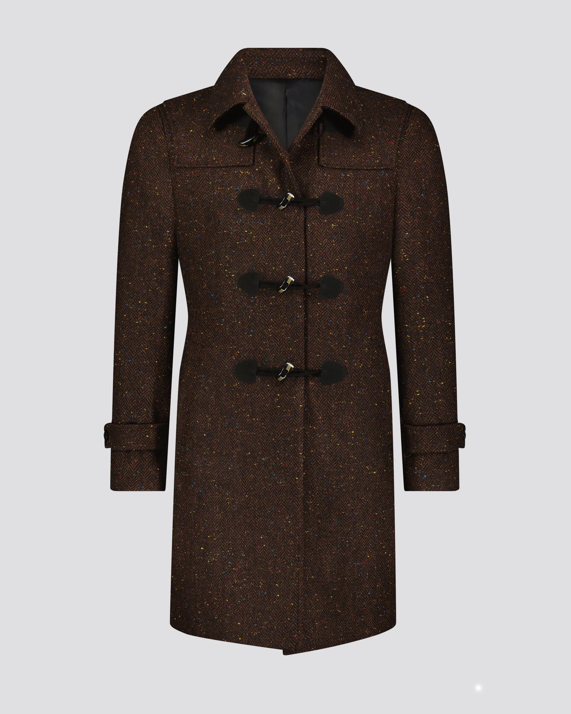 SG Duffle Coat – Brown Donegal Herringbone sold by Southern Gents