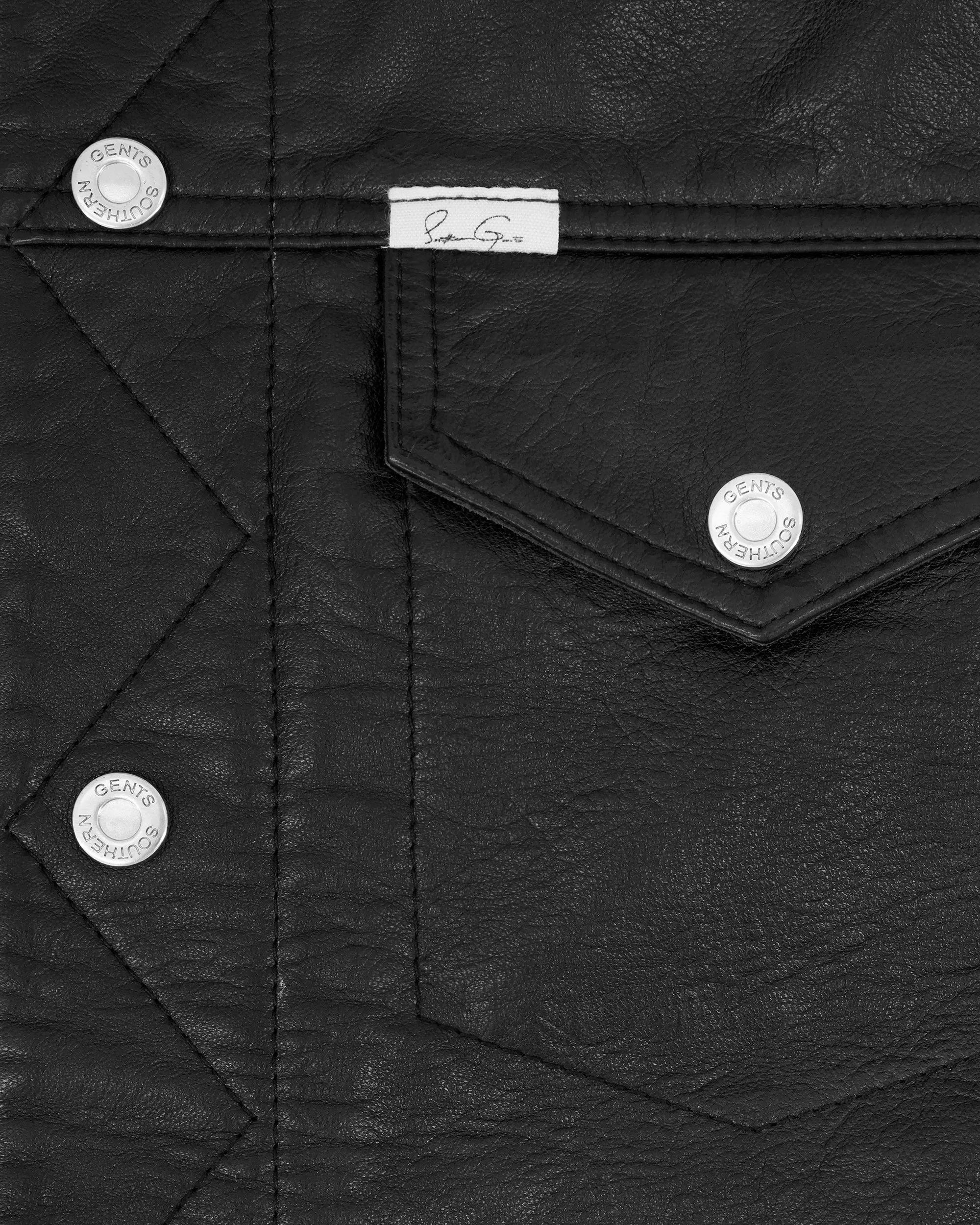 Southern Gents Genuine Leather Trucker Jacket - Black sold by Southern Gents product image thumbnail 3