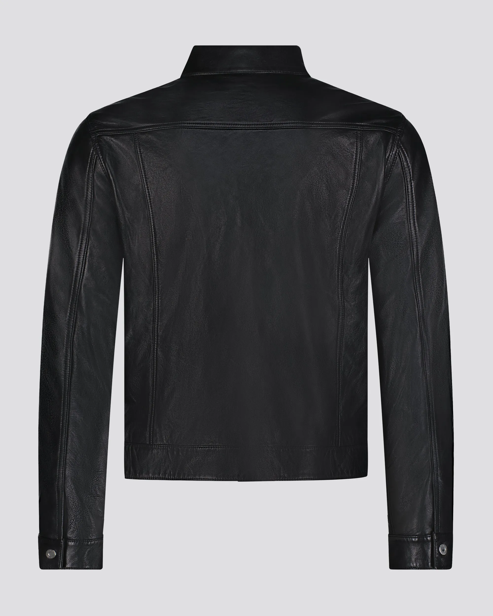 Southern Gents Genuine Leather Trucker Jacket - Black sold by Southern Gents product image thumbnail 2