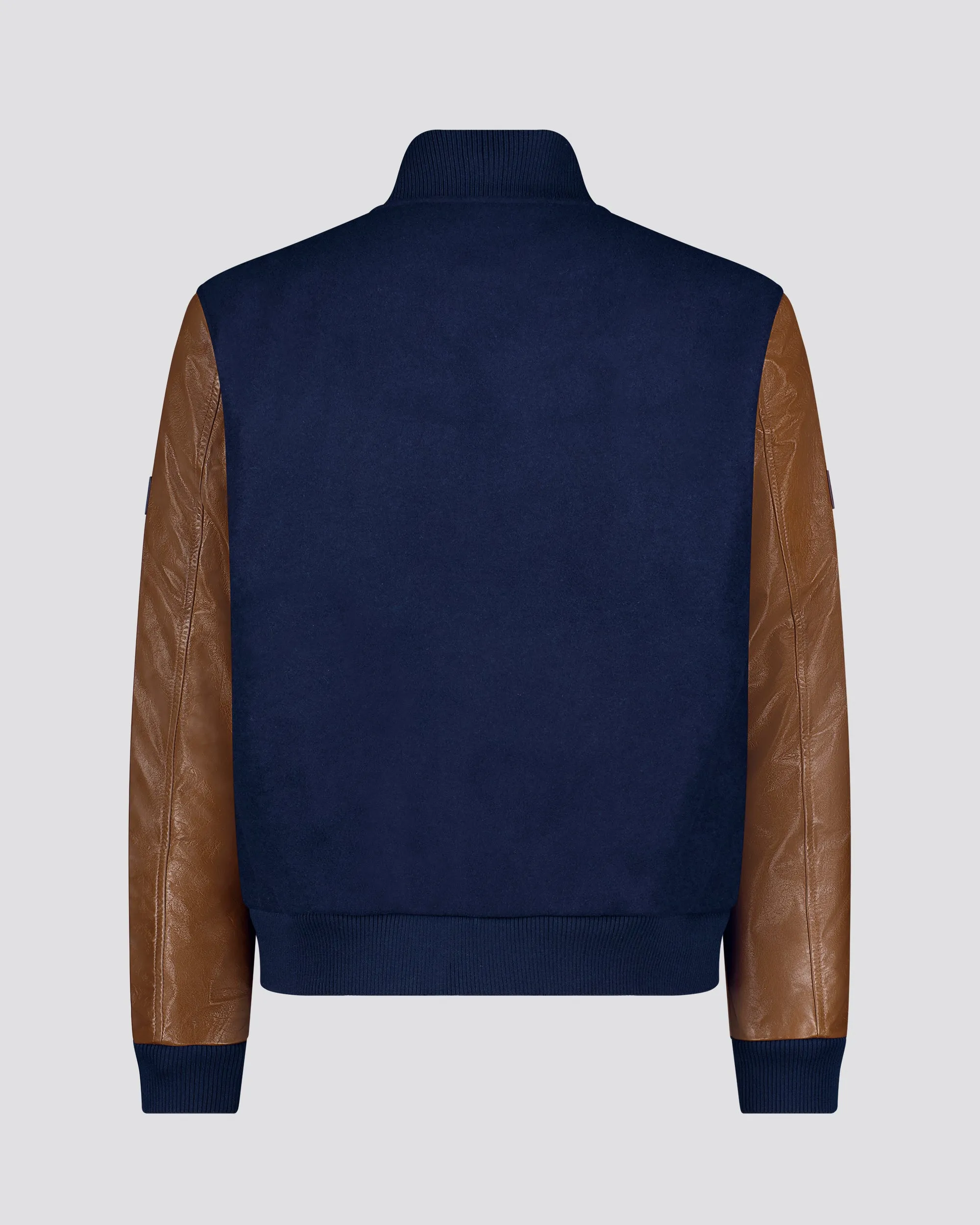 SG Signature Varsity Jacket - Navy + Brown sold by Southern Gents product image thumbnail 4