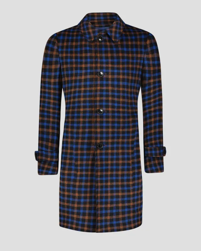 SG Car Coat – Royale + Coffee Plaid sold by Southern Gents