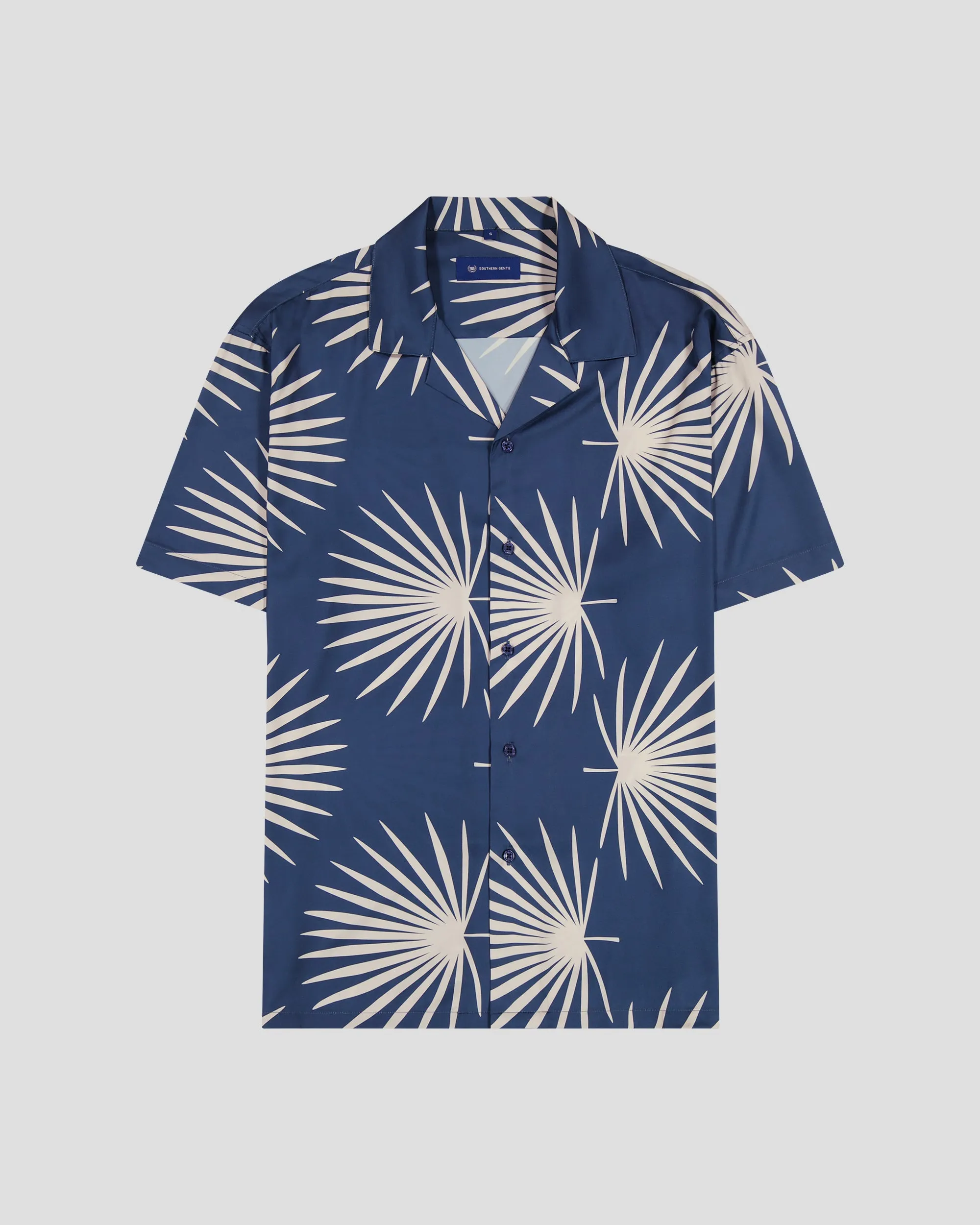 SG Camp Collar Shirt - Navy Palms sold by Southern Gents