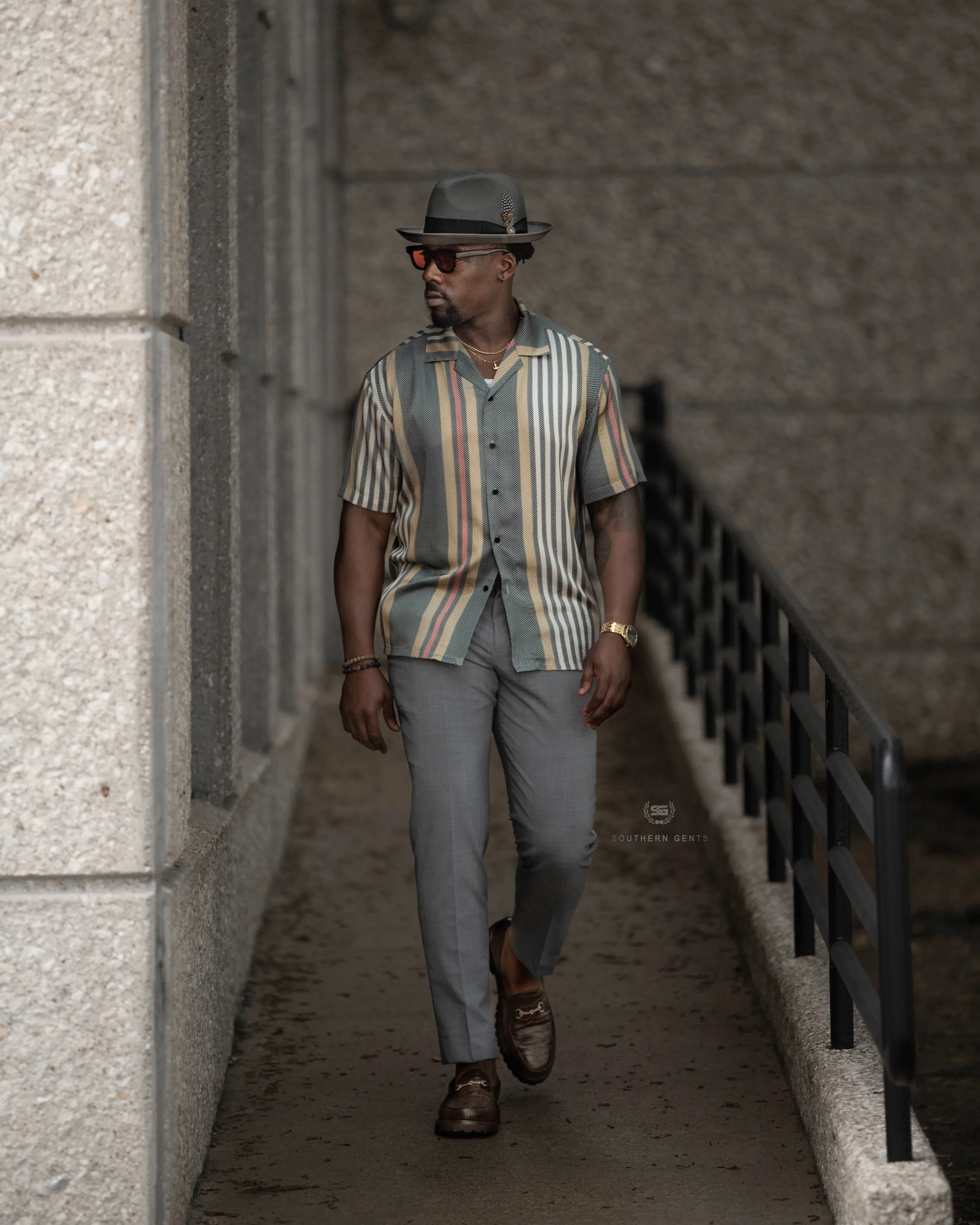 SG Camp Collar Shirt - Striped Herringbone sold by Southern Gents product image thumbnail 2