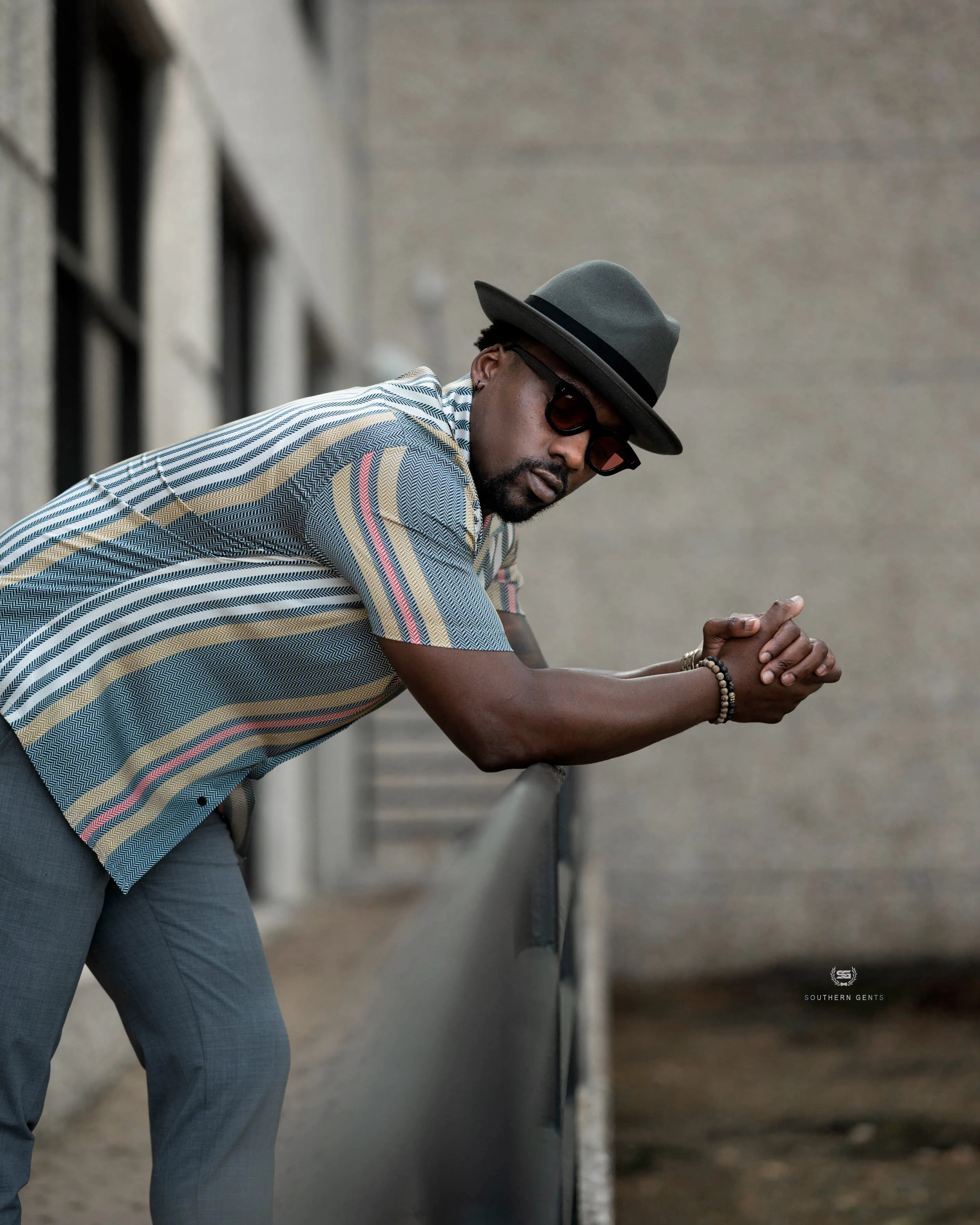 SG Camp Collar Shirt - Striped Herringbone sold by Southern Gents product image thumbnail 3