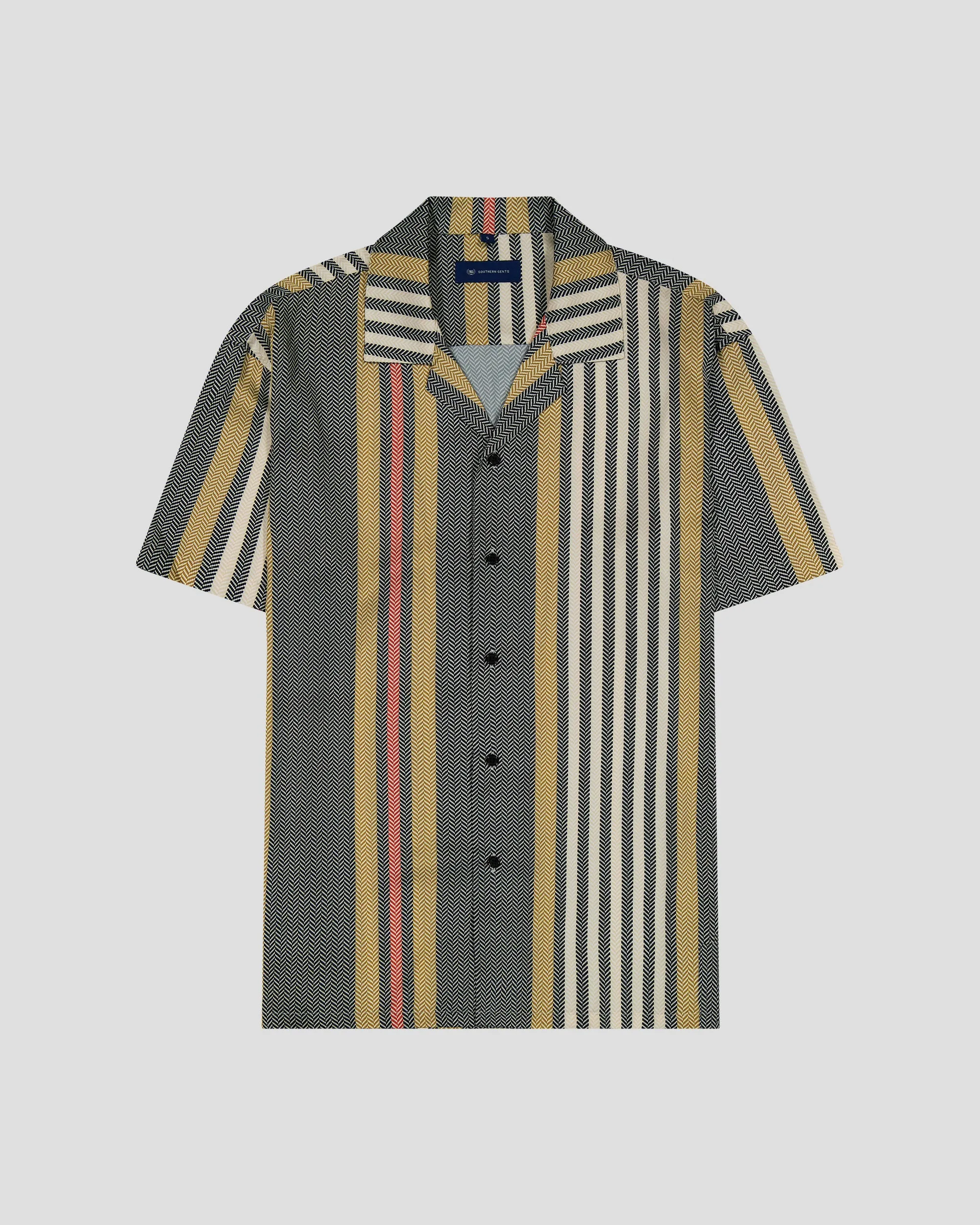 SG Camp Collar Shirt - Striped Herringbone sold by Southern Gents