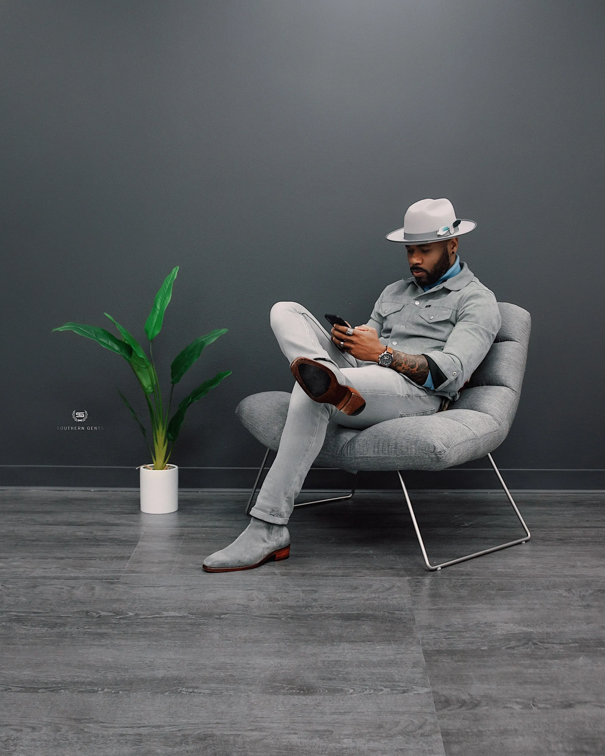 Southern Gents Miller Ranch Fedora Hat - Platinum sold by Southern Gents product image thumbnail 2