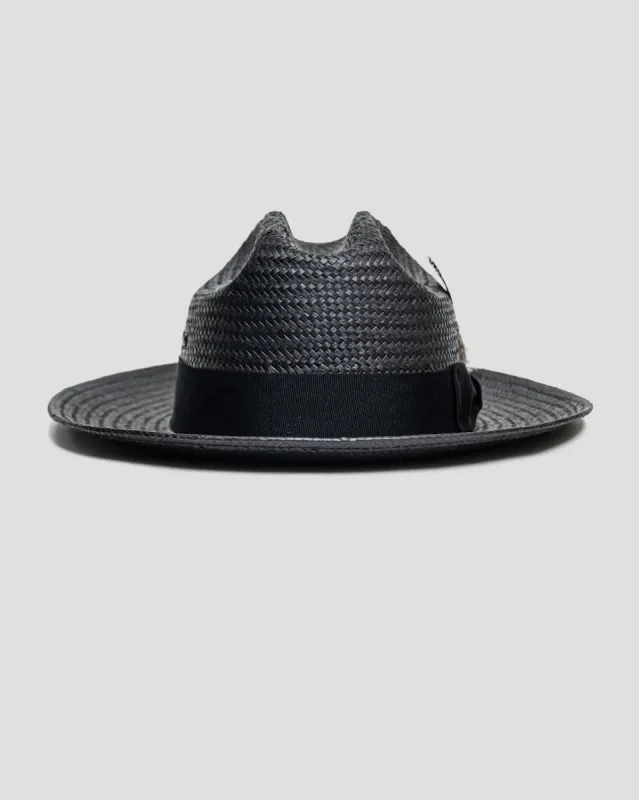 Southern Gents Miller Ranch Straw Fedora Hat - Ebony made by Southern Gents
