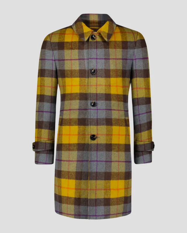 SG Car Coat – Mustard + Chocolate Plaid sold by Southern Gents
