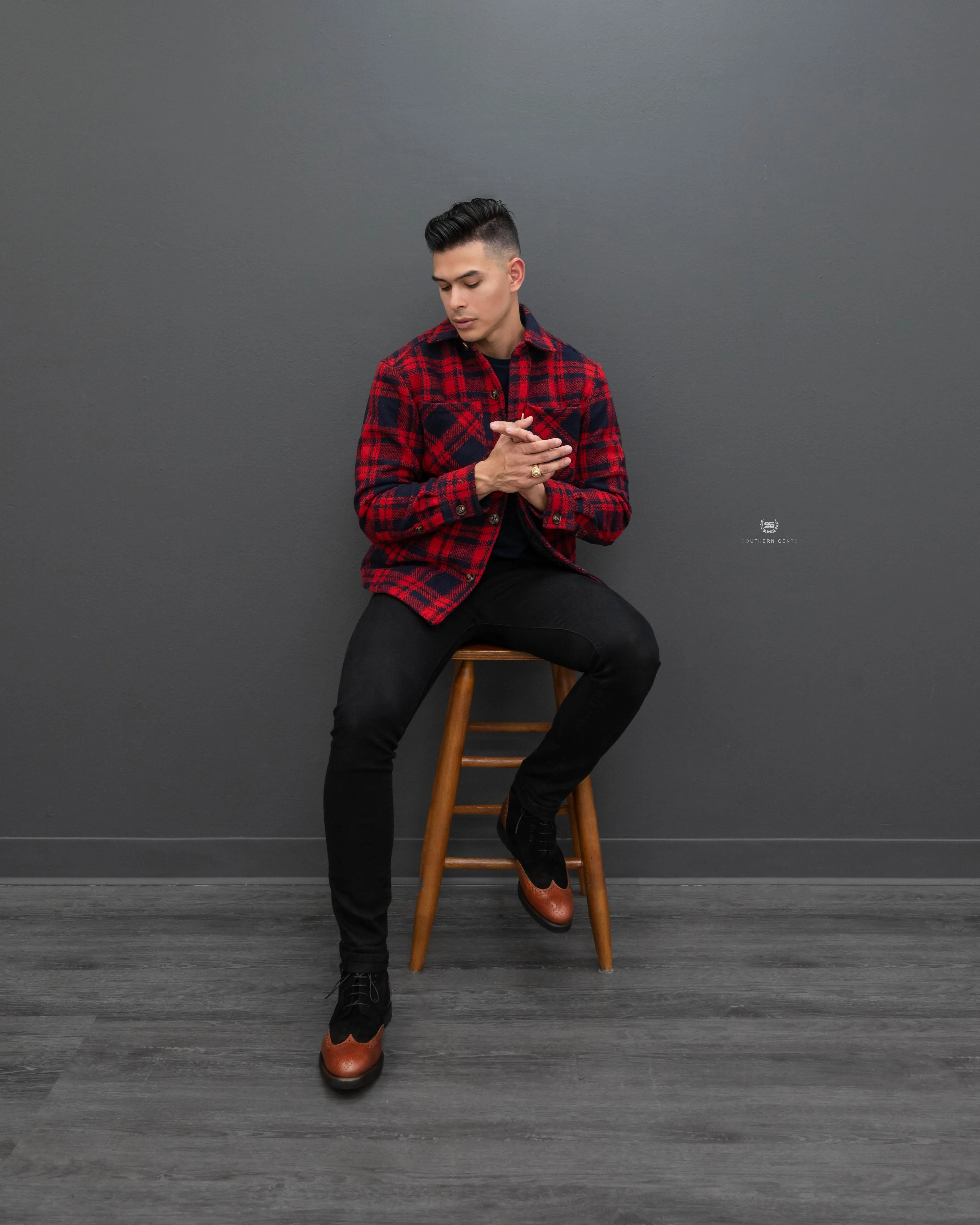Southern Gents Rogue Sport Wingtip Boots V2 – Black + Walnut 