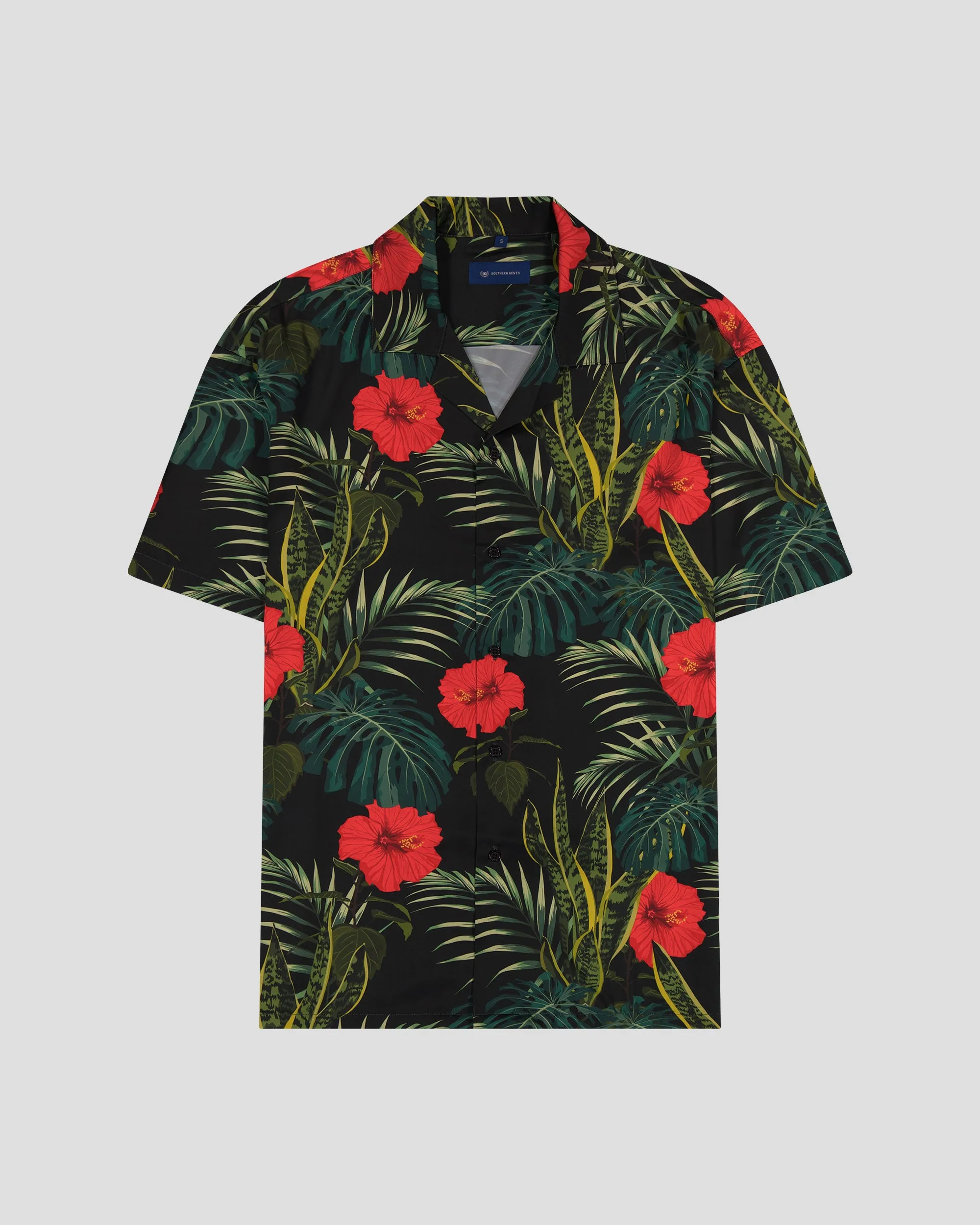 SG Camp Collar Shirt - Black Tropics sold by Southern Gents