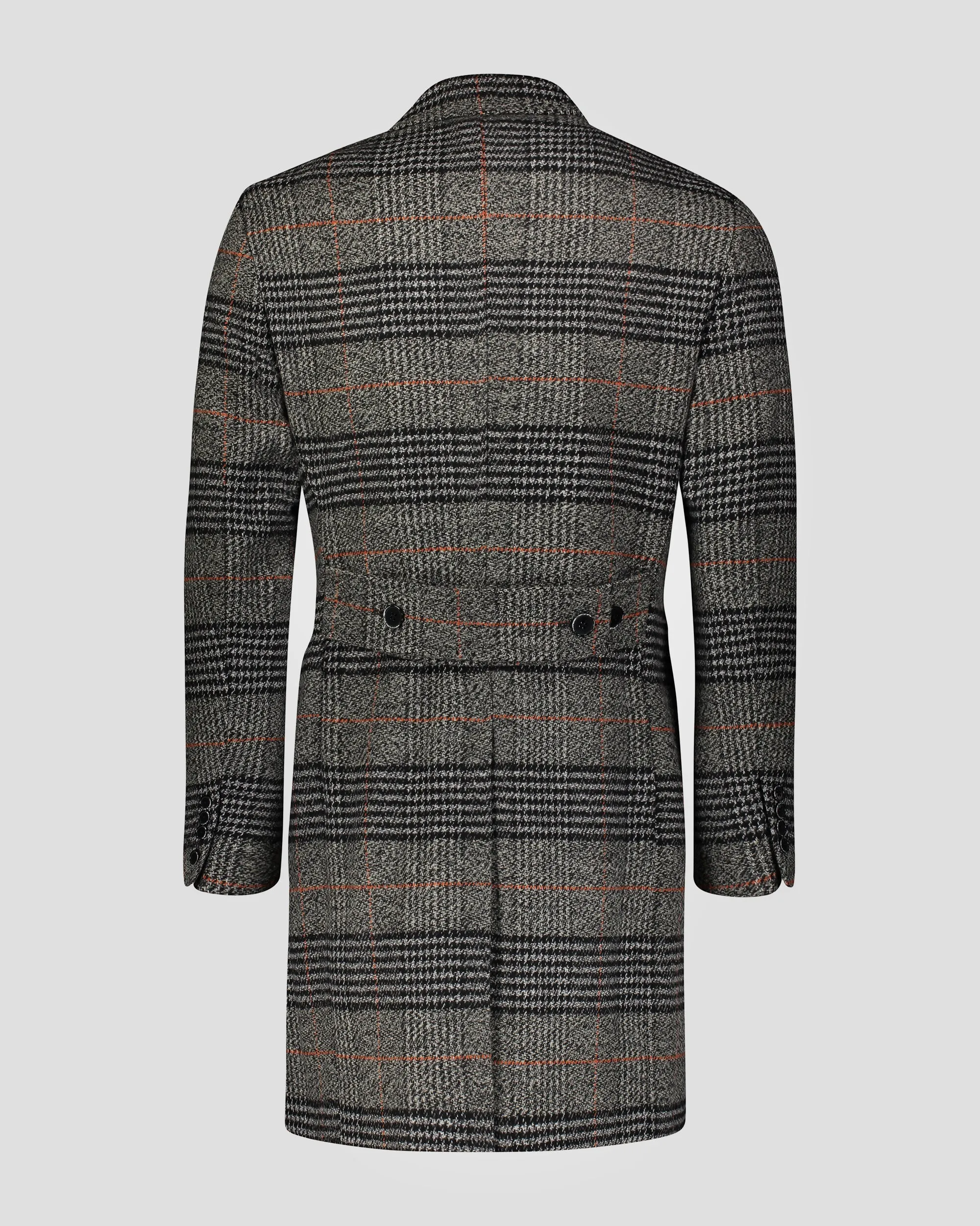 SG Men's Anniversary V Double Breasted Topcoat – Grey + Orange Plaid sold by Southern Gents product image thumbnail 5
