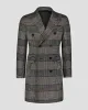 SG Men's Anniversary V Double Breasted Topcoat – Grey + Orange Plaid sold by Southern Gents