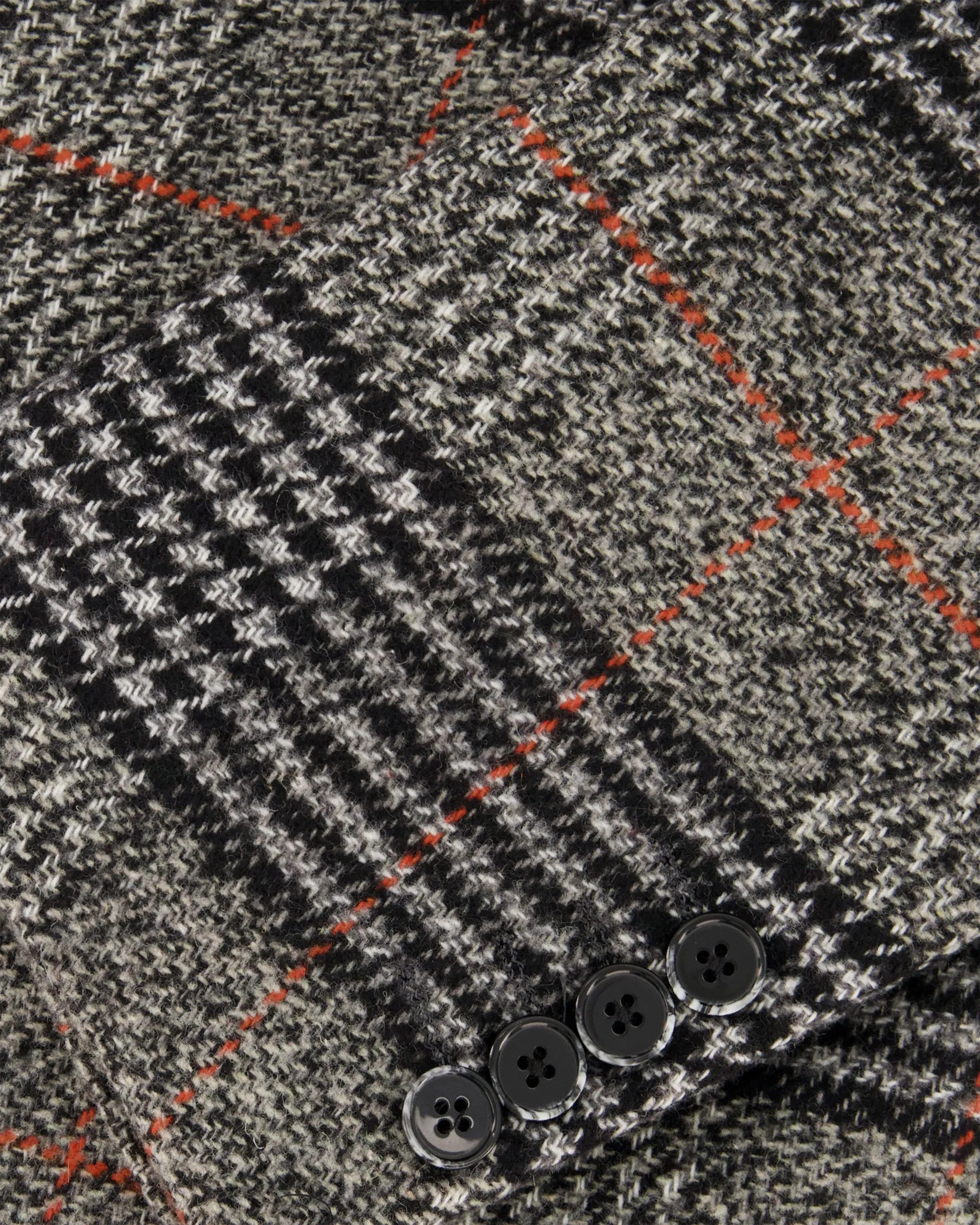 SG Men's Anniversary V Double Breasted Topcoat – Grey + Orange Plaid sold by Southern Gents product image thumbnail 4