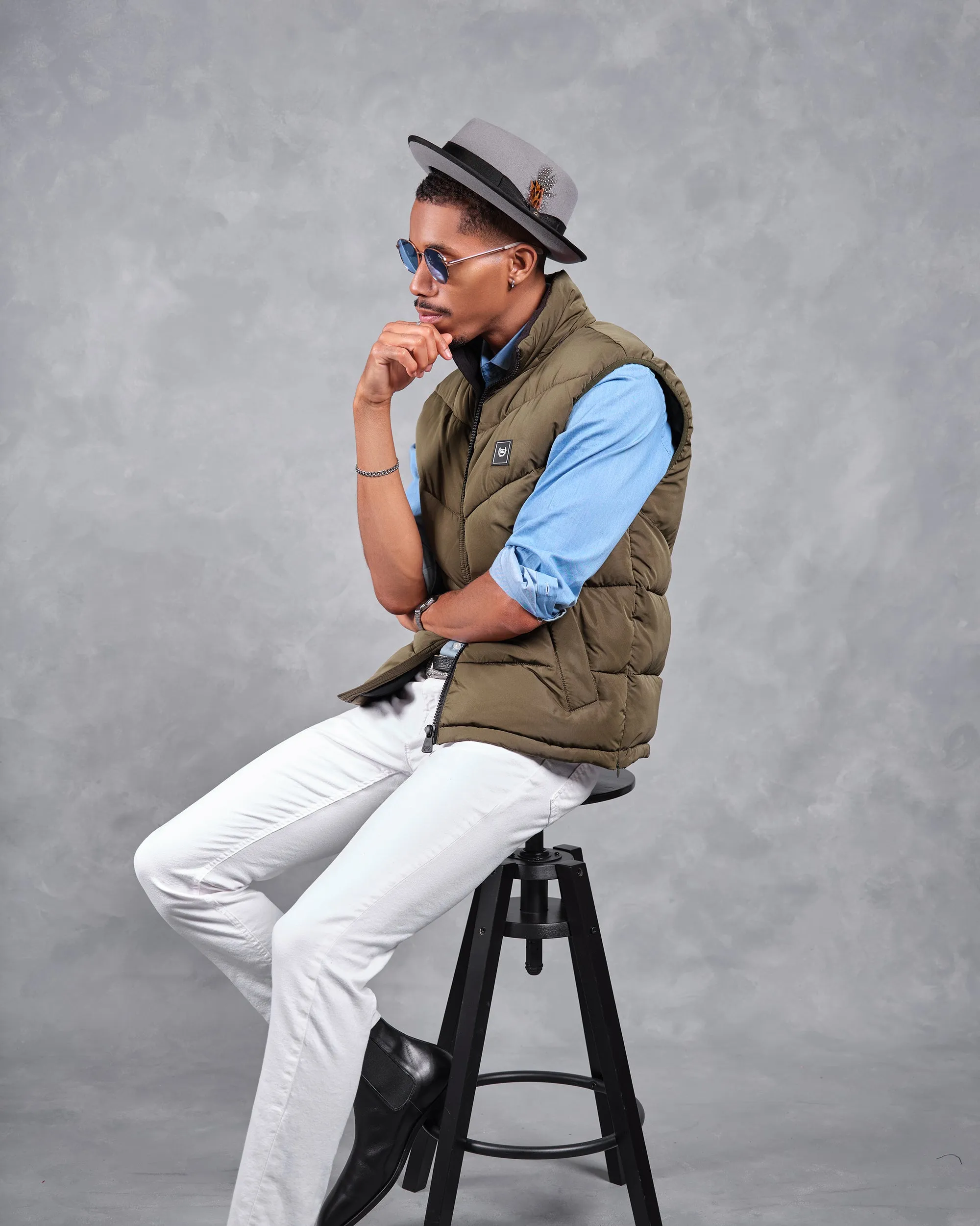 SG Puffer Vest - Olive sold by Southern Gents product image thumbnail 3