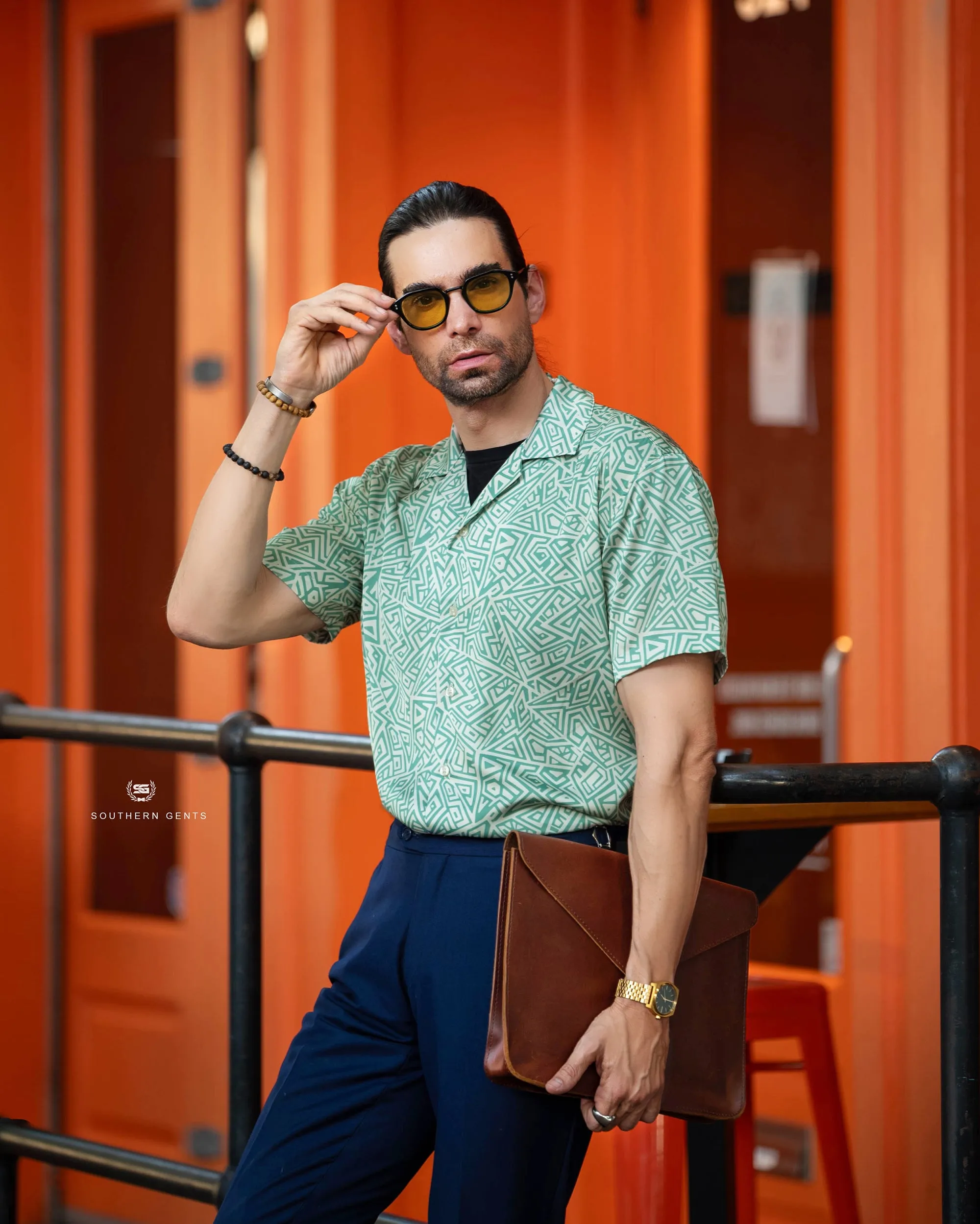 SG Camp Collar Shirt - Geometric Jungle sold by Southern Gents product image thumbnail 2