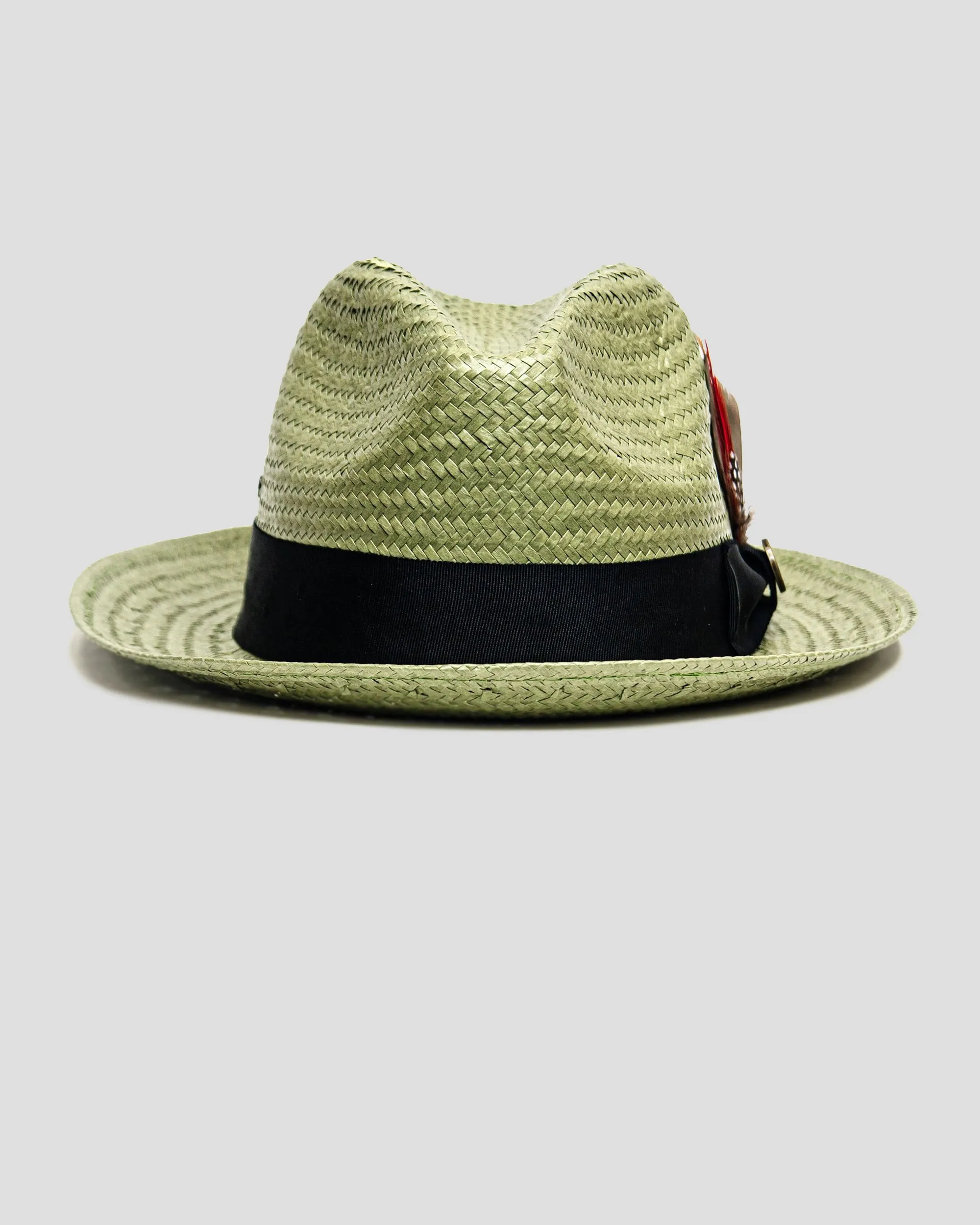 SG Straw Trilby Fedora Hat - Avocado + Black sold by Southern Gents product image thumbnail 2
