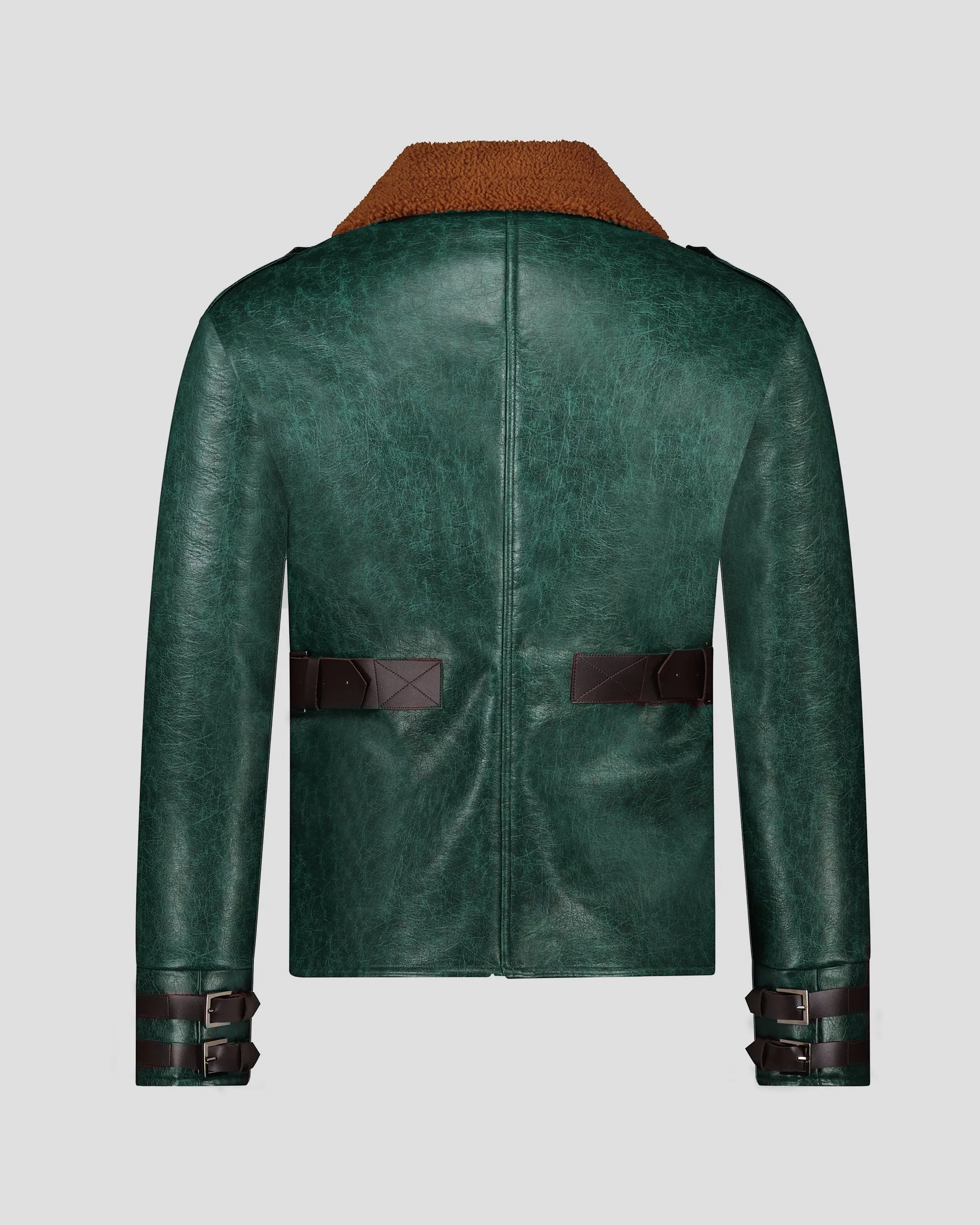 SG Shearling Aviator Jacket V2 - Forest Green sold by Southern Gents product image thumbnail 4