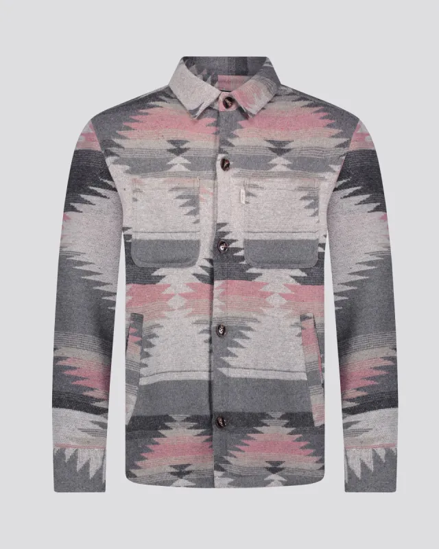SG Quilted Aztec Shirt Jacket - Pink + Grey sold by Southern Gents
